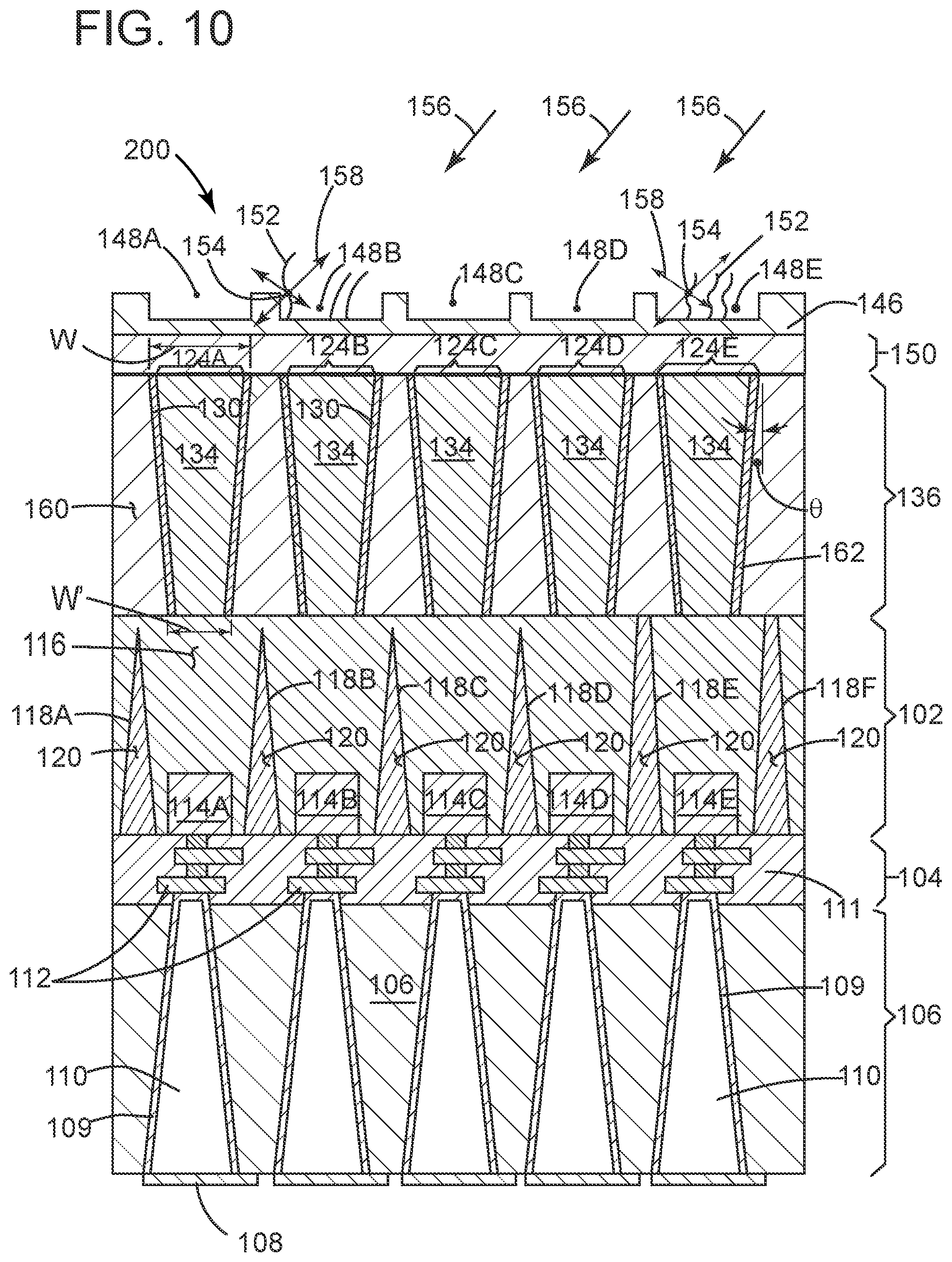 Patent US12100723 Figure 10 – Image sensor structure with a light guide layer and a nanowell layer