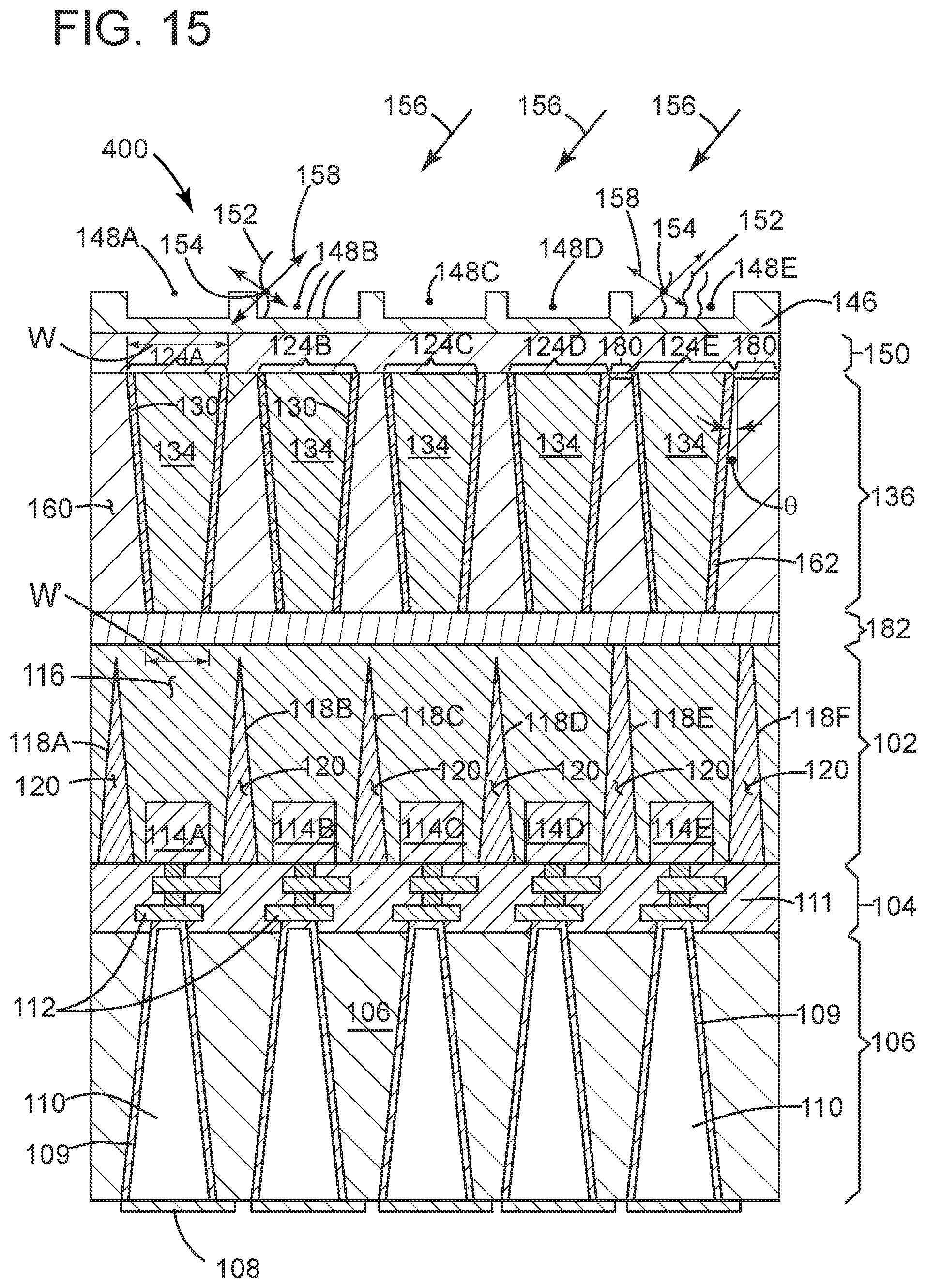 Patent US12100723 Figure 15 – Image sensor structure with a light guide layer and a nanowell layer