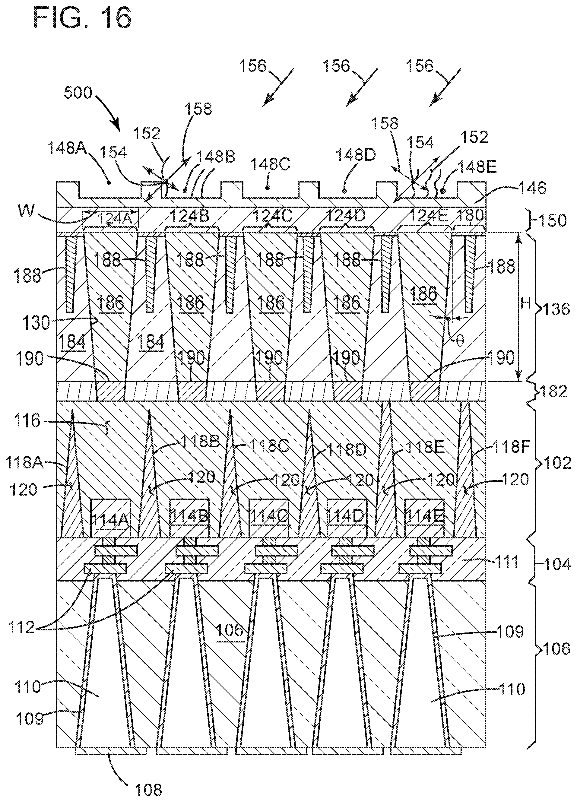 Patent US12100723 Figure 16 – Image sensor structure with a light guide layer and a nanowell layer