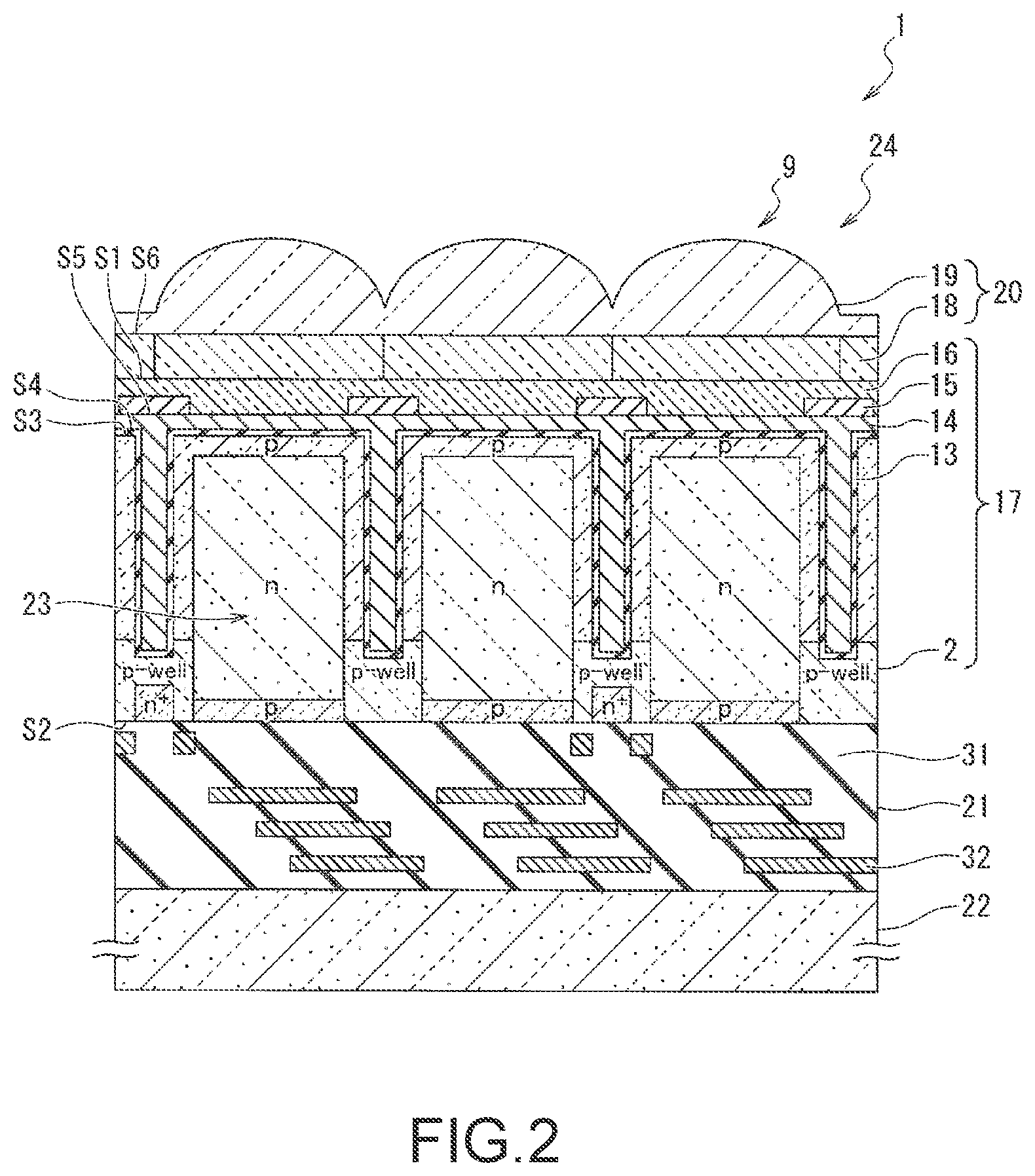 Patent US12100724 Figure 2 – Optical element, optical element array, lens group, electronic apparatus, and method of producing optical element