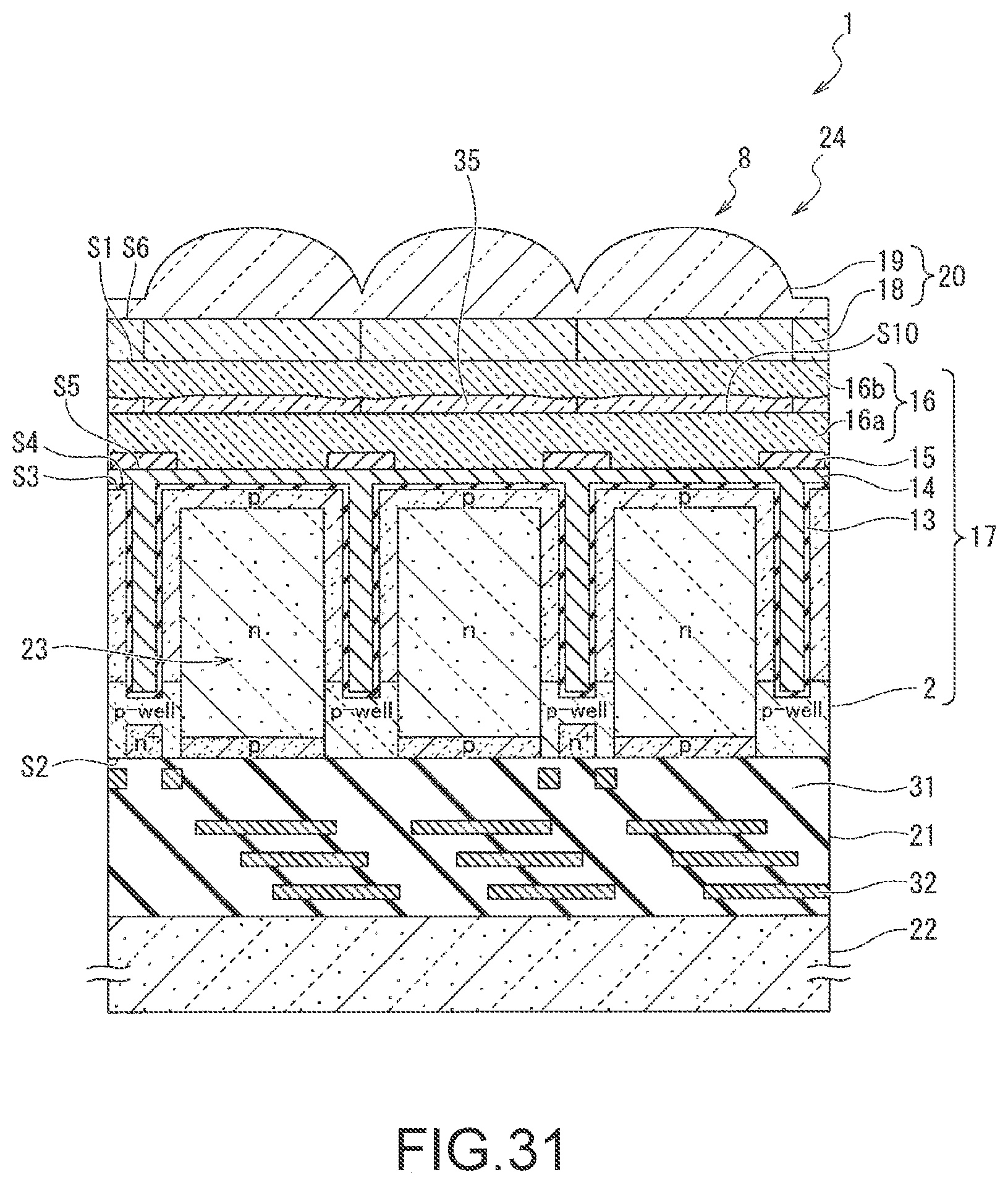Patent US12100724 Figure 19 – Optical element, optical element array, lens group, electronic apparatus, and method of producing optical element