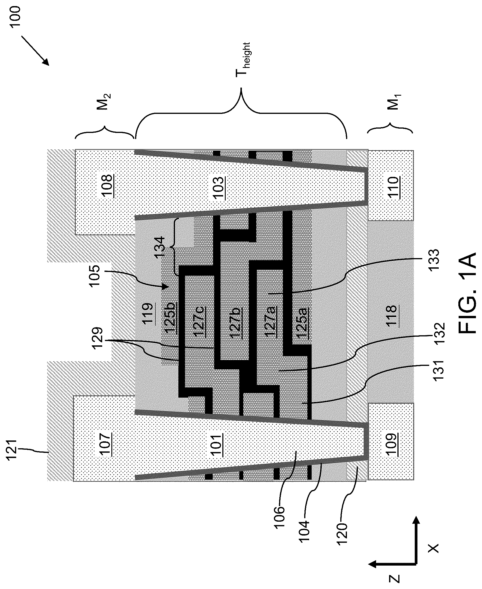 Patent US12100730 — Metal-insulator-metal capacitors with thick intermediate electrode layers and methods of forming the same — Figure 1