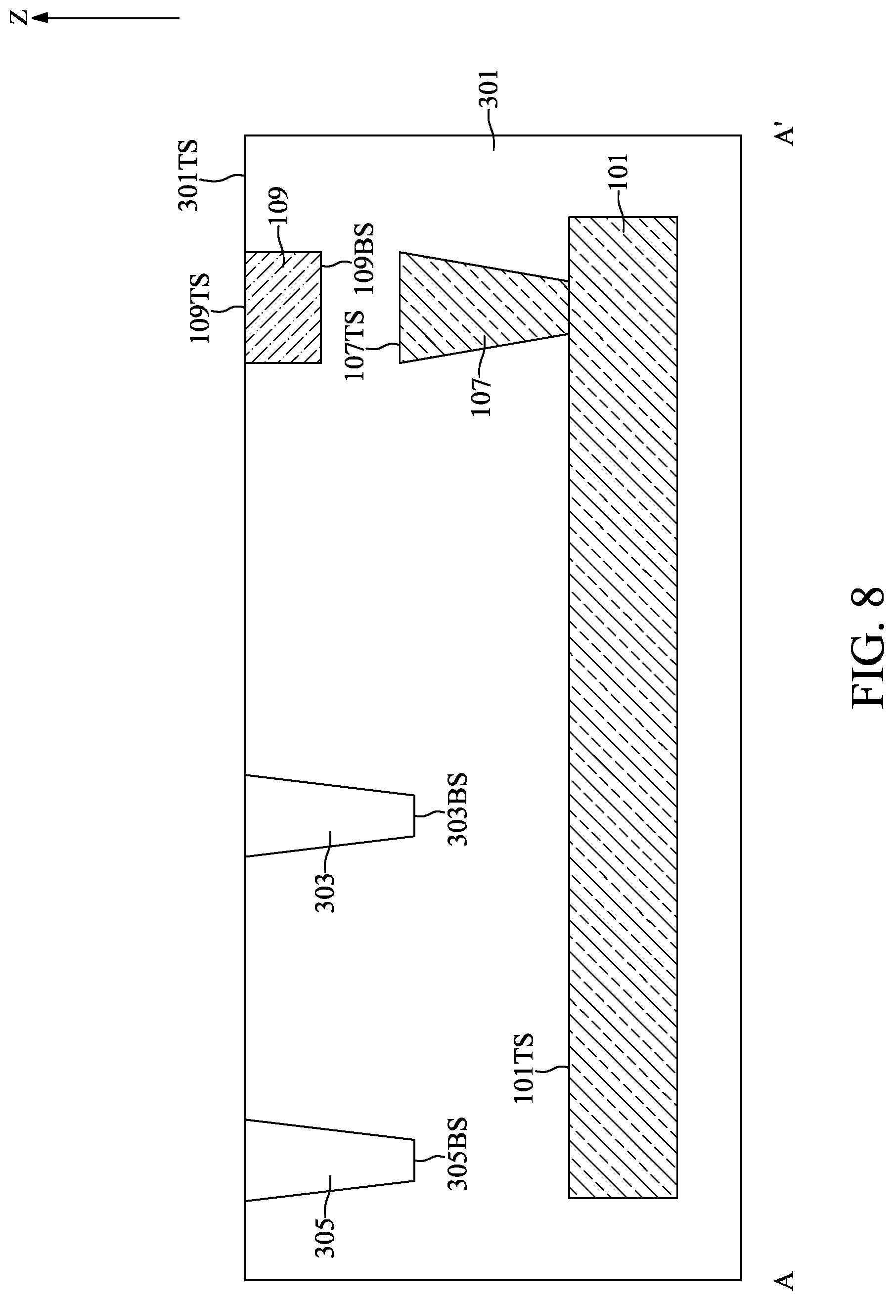 Patent US12100733 Figure 8 – Semiconductor device with leakage current guide path and method for fabricating the same