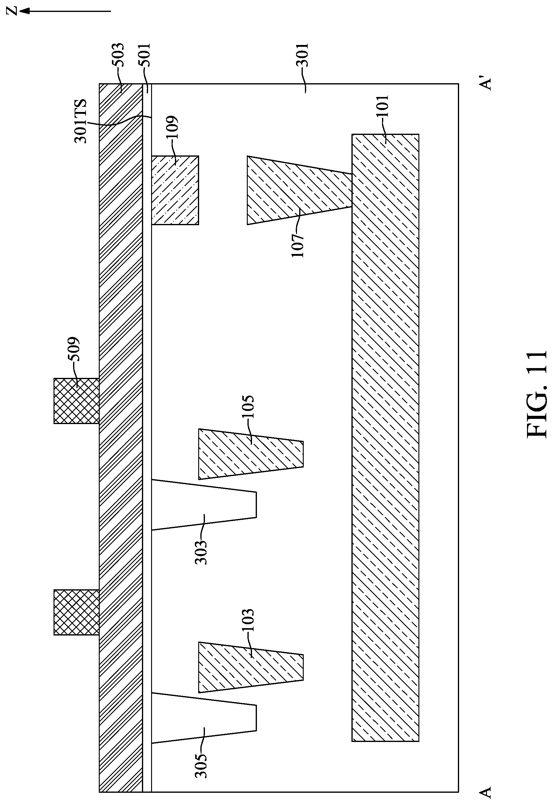 Patent US12100733 Figure 11 – Semiconductor device with leakage current guide path and method for fabricating the same