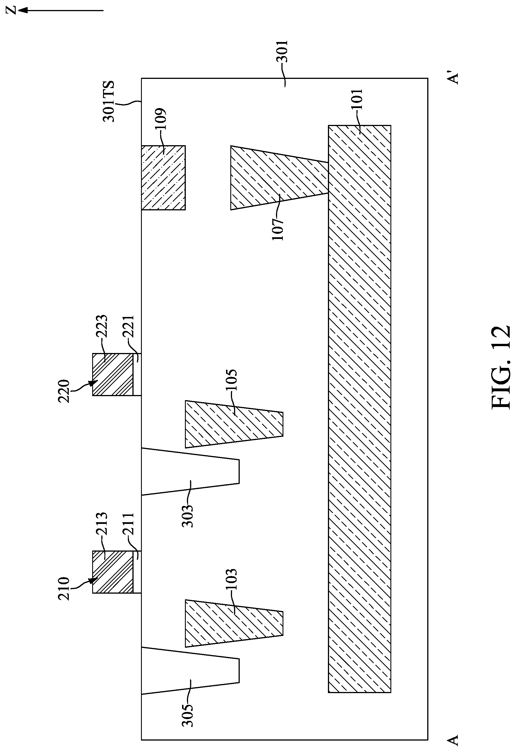 Patent US12100733 Figure 12 – Semiconductor device with leakage current guide path and method for fabricating the same