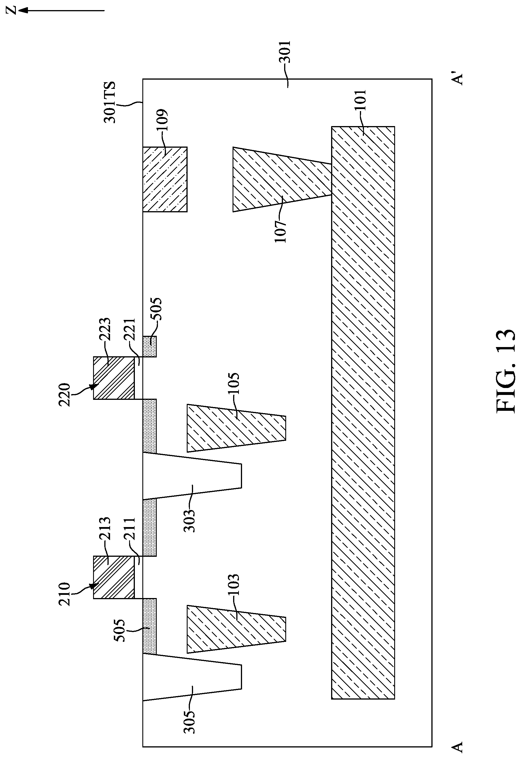 Patent US12100733 Figure 13 – Semiconductor device with leakage current guide path and method for fabricating the same