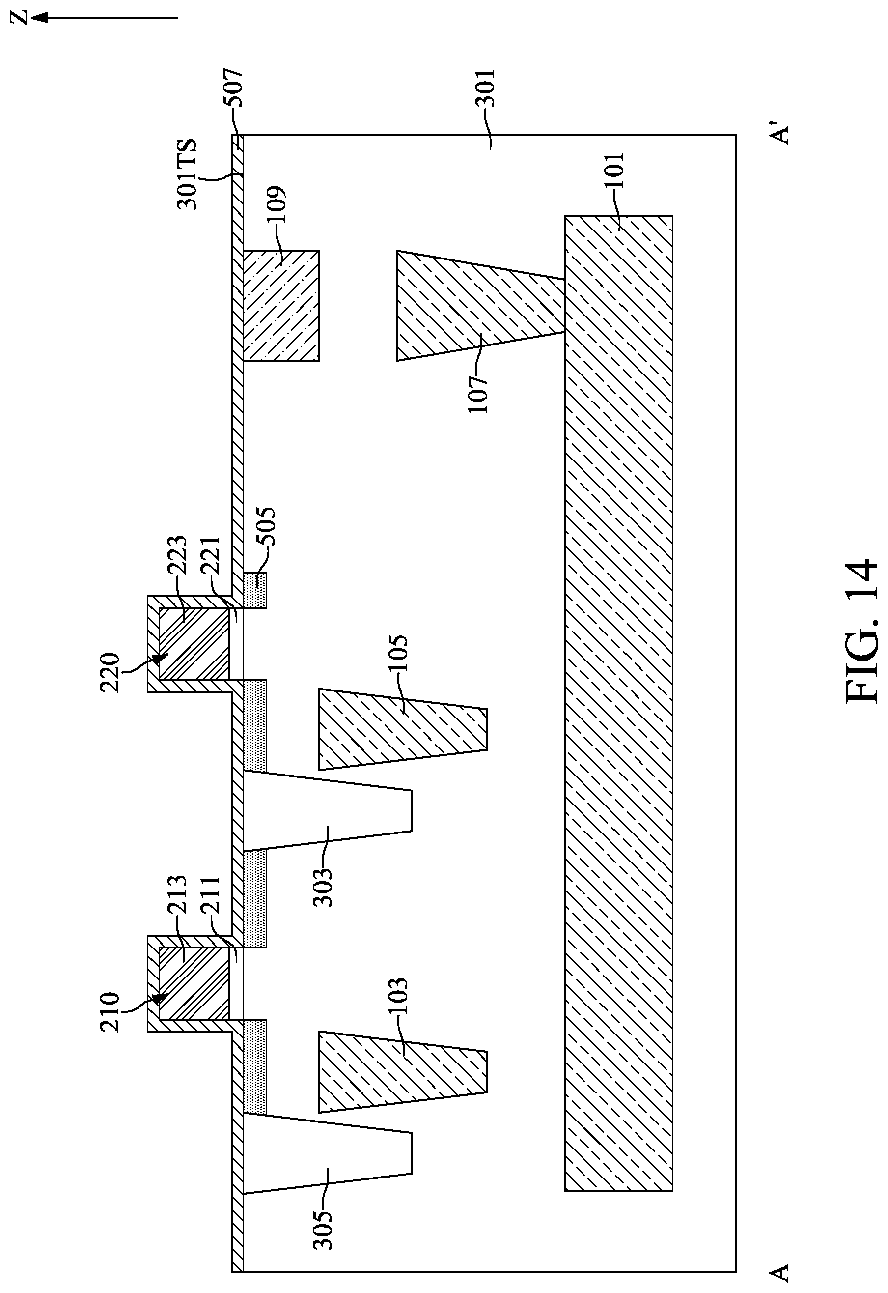 Patent US12100733 Figure 14 – Semiconductor device with leakage current guide path and method for fabricating the same