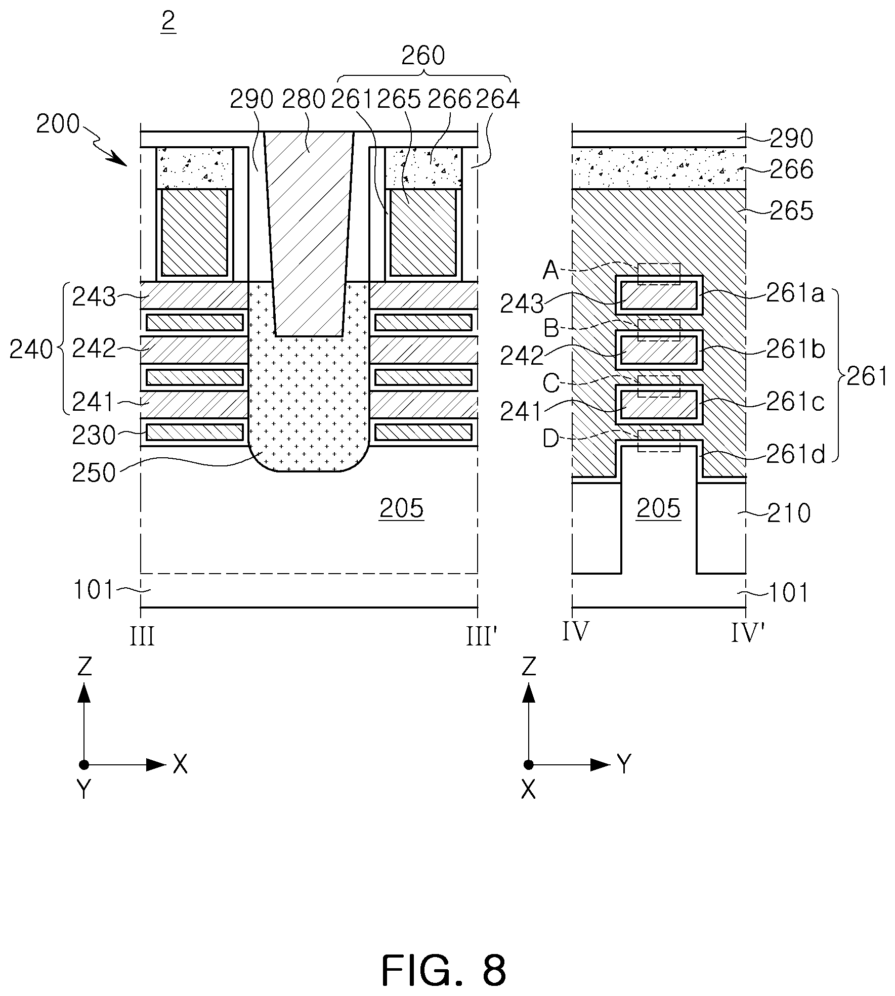 Patent US12100736 Figure 10 – Semiconductor device having channel layers spaced apart in vertical direction