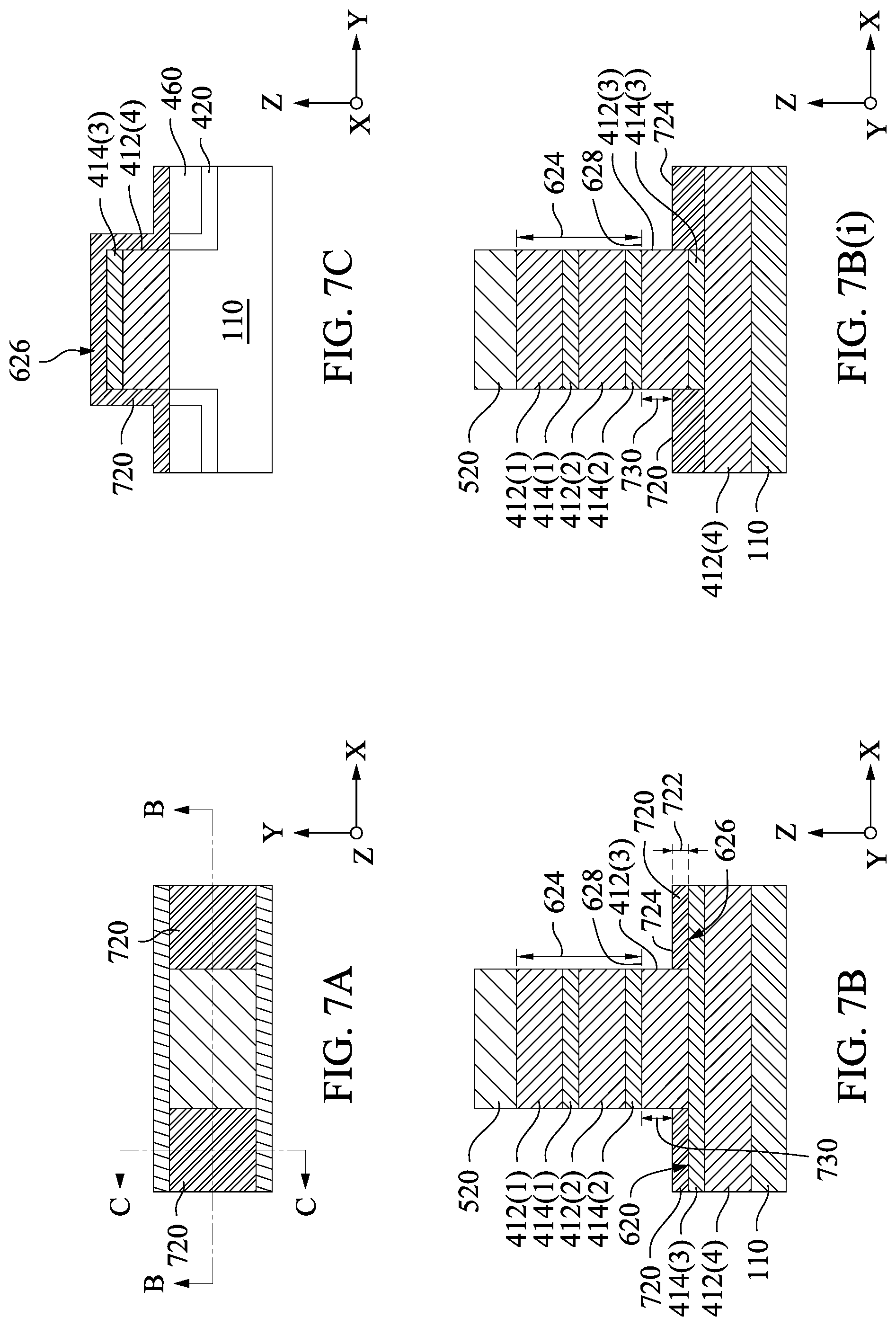 Patent US12100737 Figure 7 – Nanowire stack GAA device with selectable numbers of channel strips