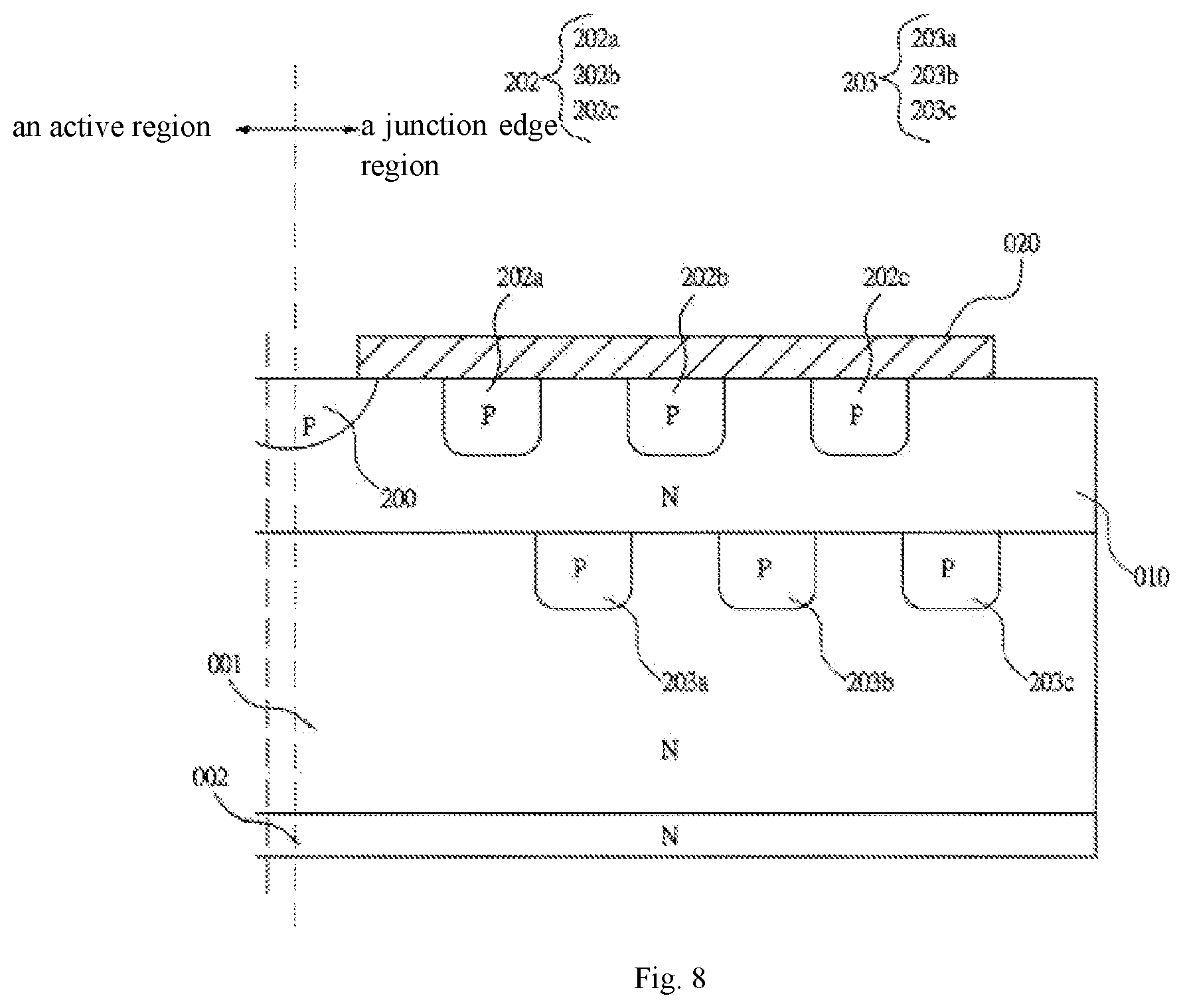 Patent US12100742 Figure 8 – Semiconductor device and junction edge region thereof