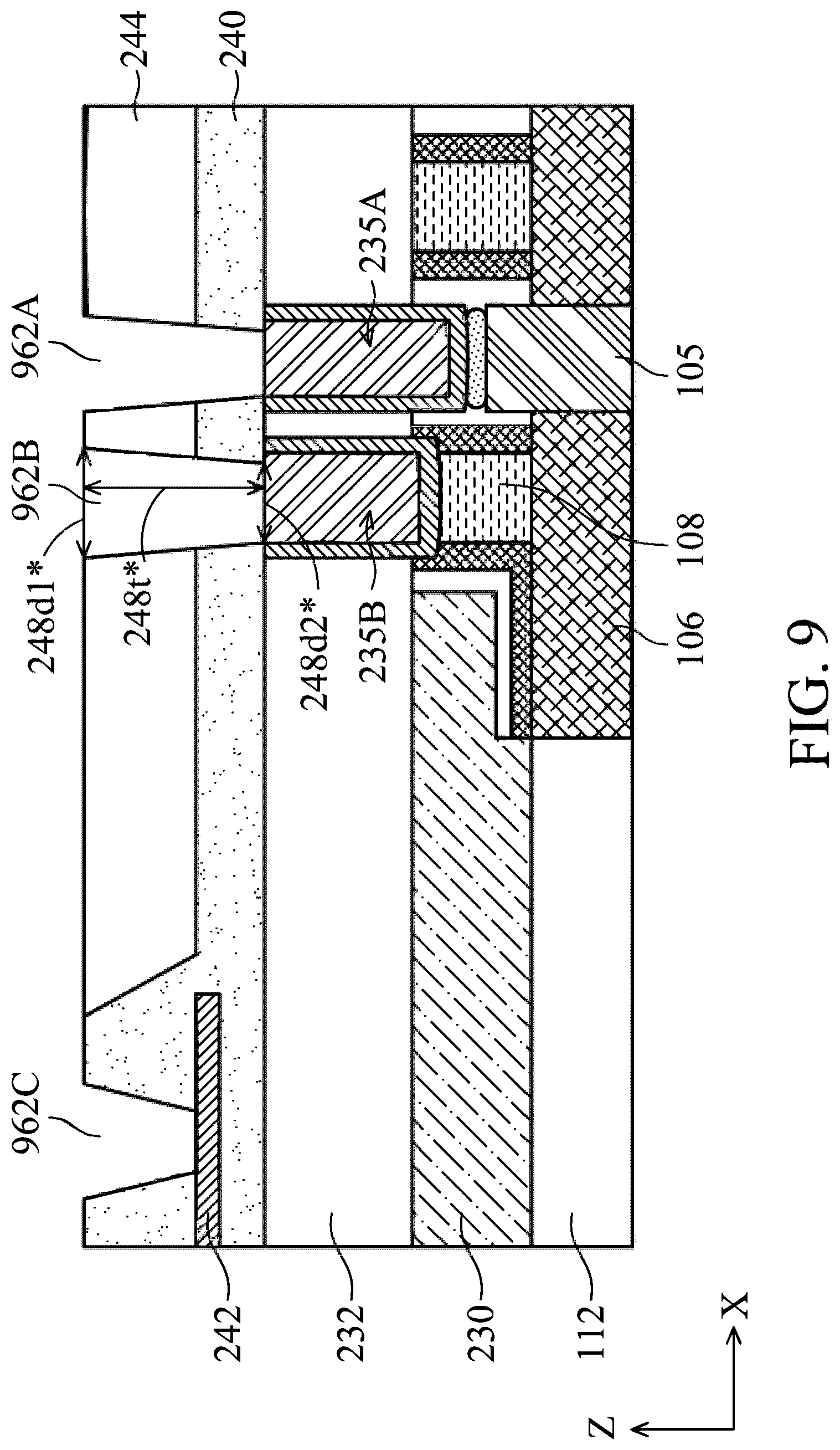 Patent US12100745 Figure 9 – Dual metal capped via contact structures for semiconductor devices