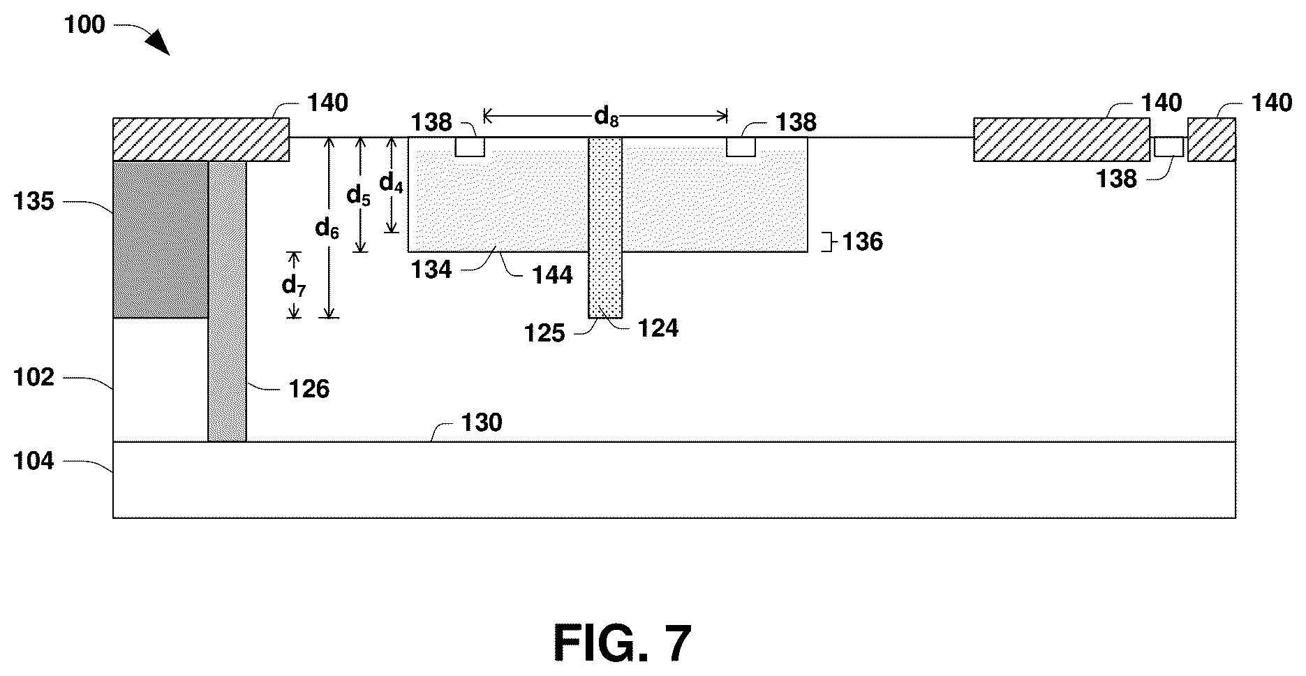 Patent US12100754 Figure 7 – Semiconductor arrangement and method of making