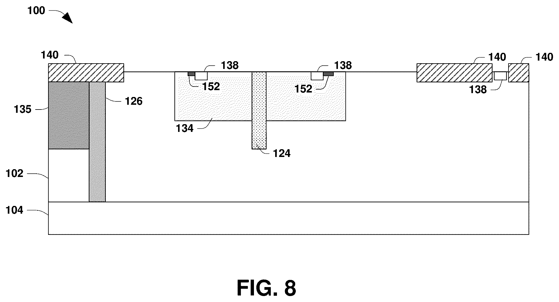 Patent US12100754 Figure 8 – Semiconductor arrangement and method of making