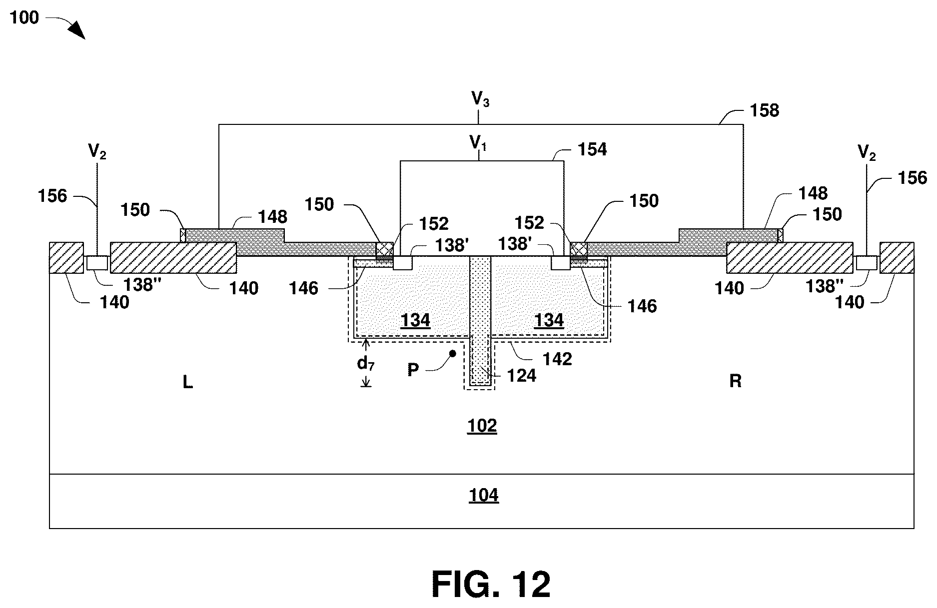 Patent US12100754 Figure 12 – Semiconductor arrangement and method of making