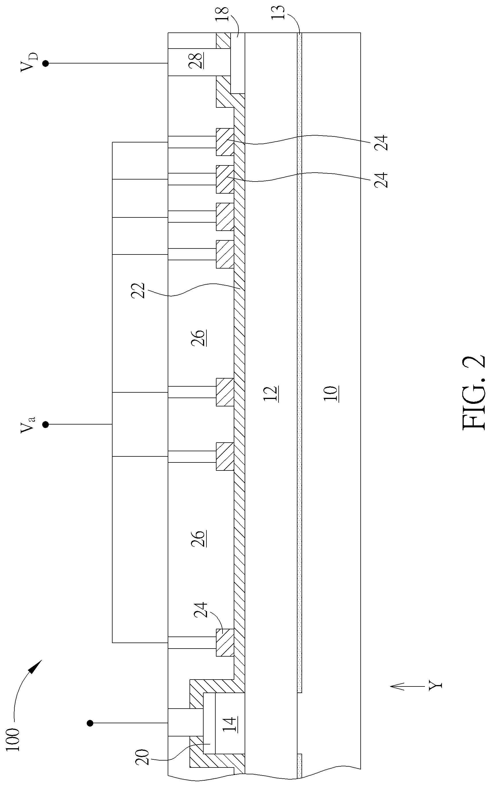 Patent US12100758 Figure 2 – High electron mobility transistor and method of fabricating the same