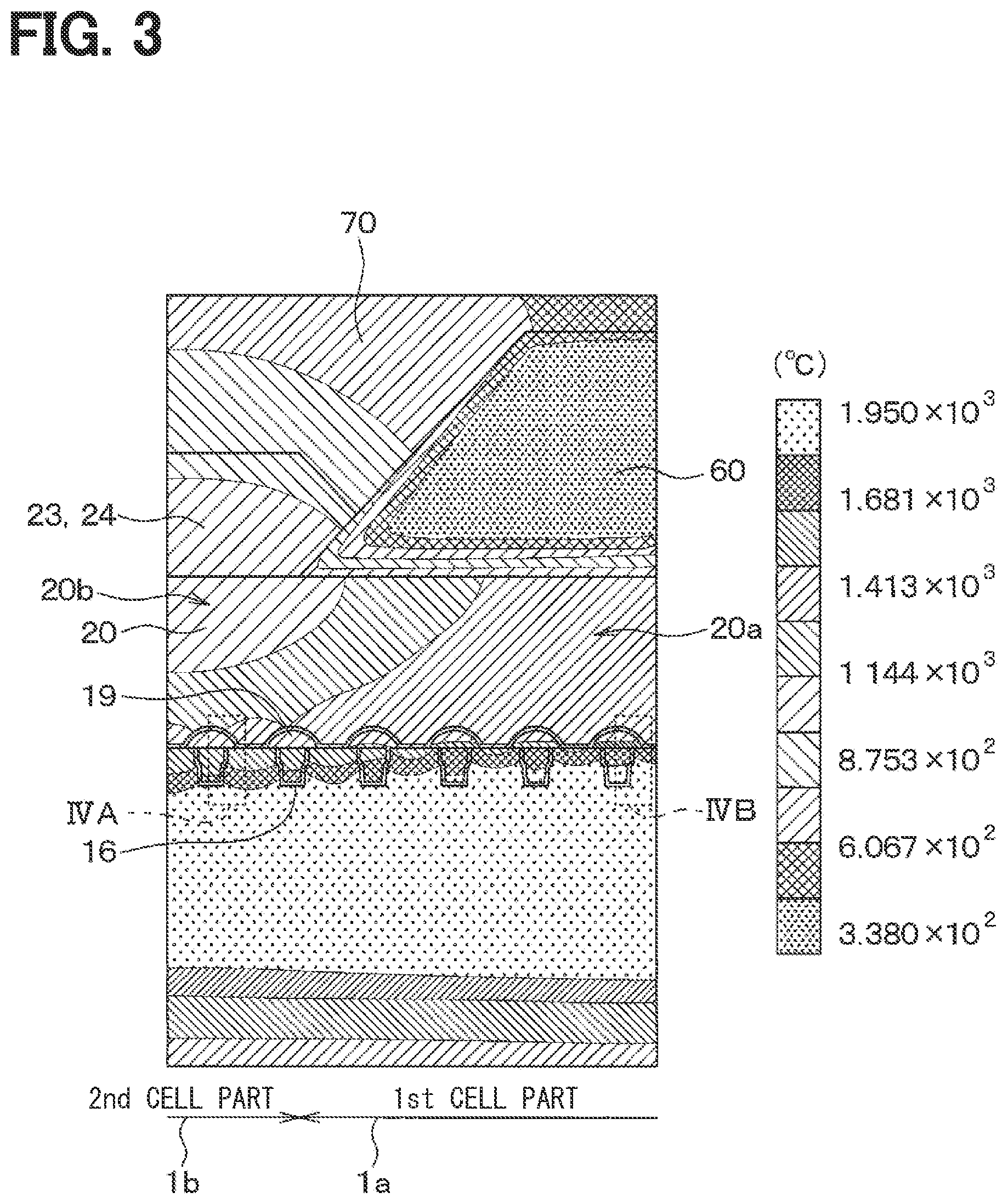 Patent US12100763 Figure 3 – Semiconductor device having cell section with gate structures partly covered with protective film