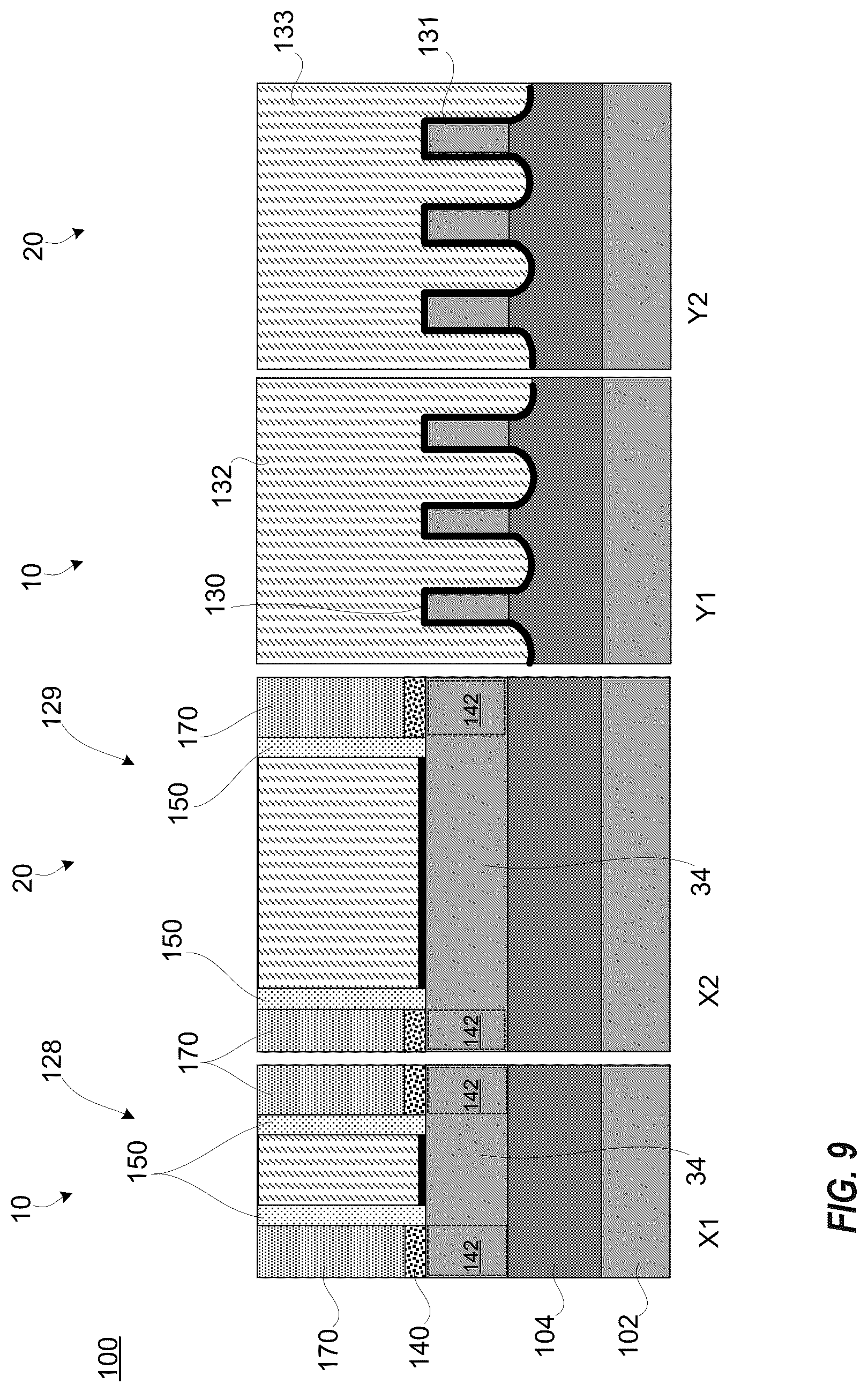 Patent US12100766 Figure 9 – Integrated short channel omega gate FinFET and long channel FinFET