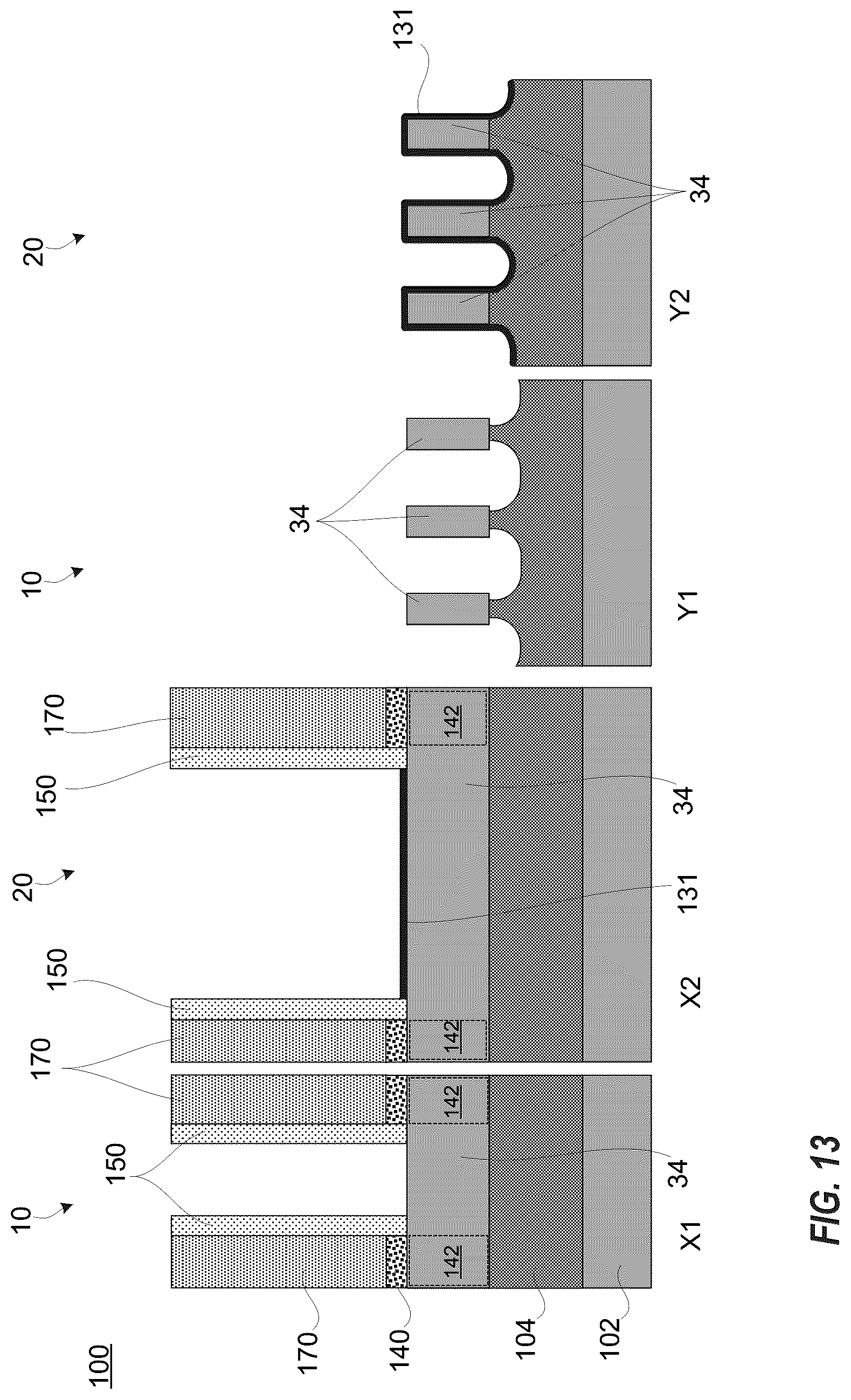 Patent US12100766 Figure 13 – Integrated short channel omega gate FinFET and long channel FinFET