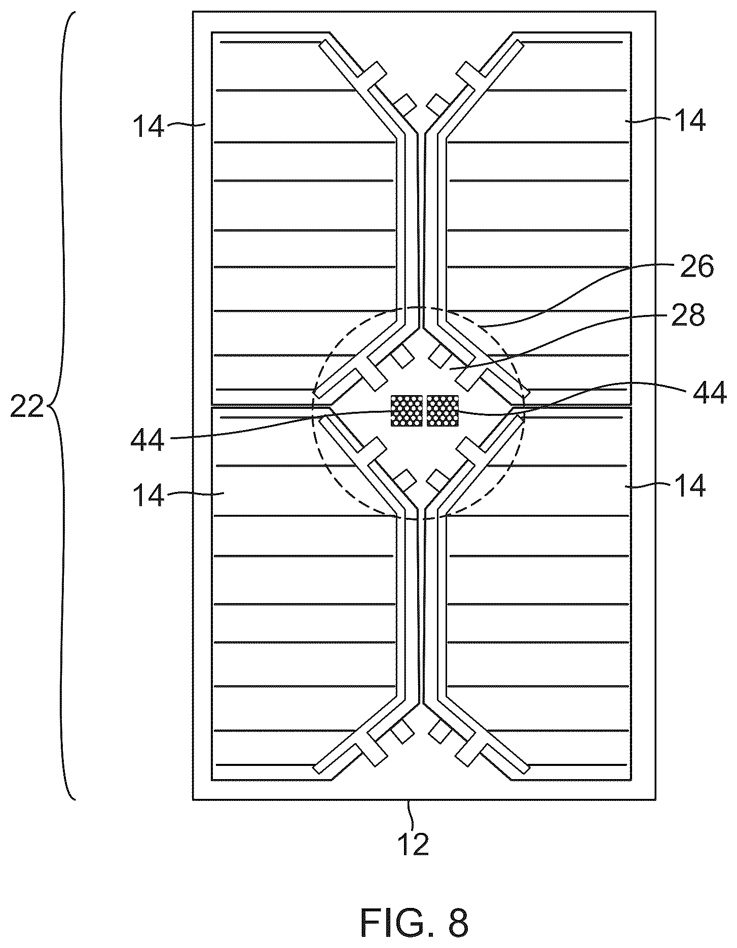 Patent US12100774 Figure 8 – Solar cells for a solar cell array