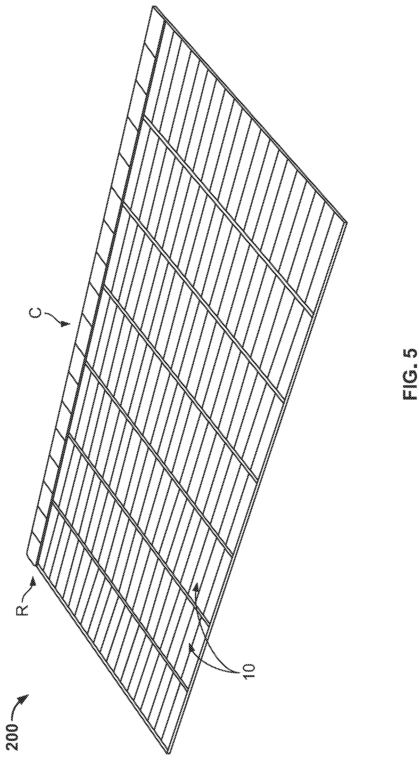 Patent US12100775 Figure 5 – Photovoltaic module with light-scattering encapsulant providing shingle-mimicking appearance