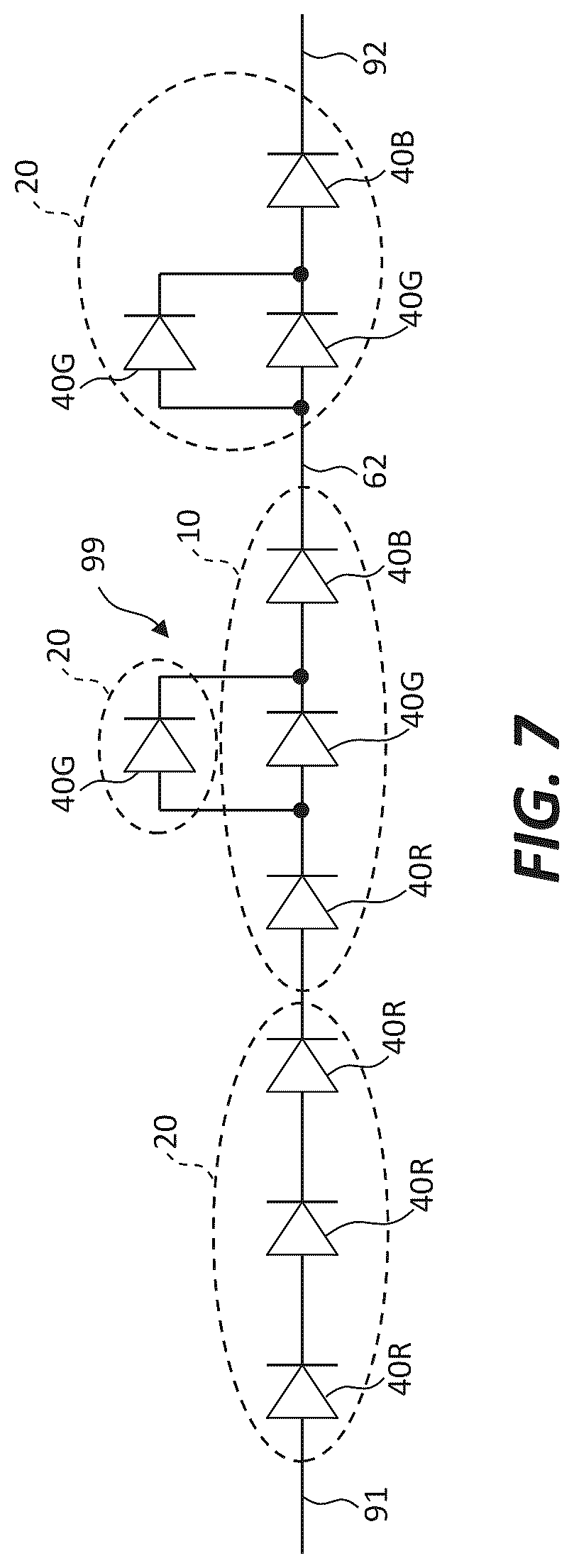 Patent US12100792 Figure 3 – White-light-emitting LED structures