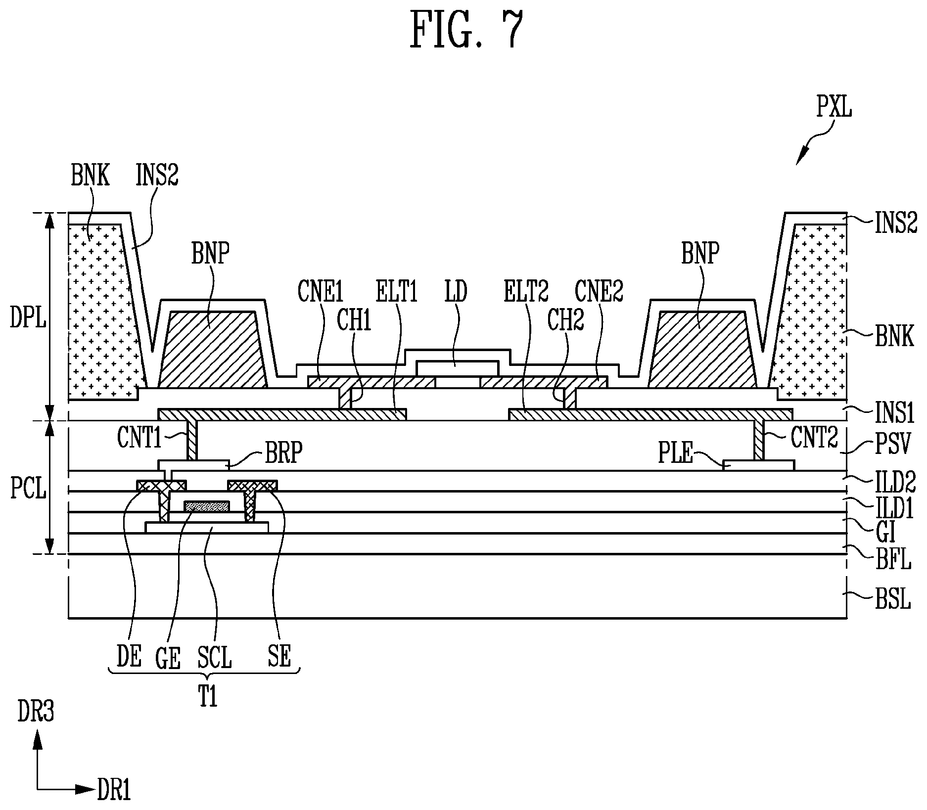 Patent US12100794 Figure 7 – Display device and method of manufacturing the same
