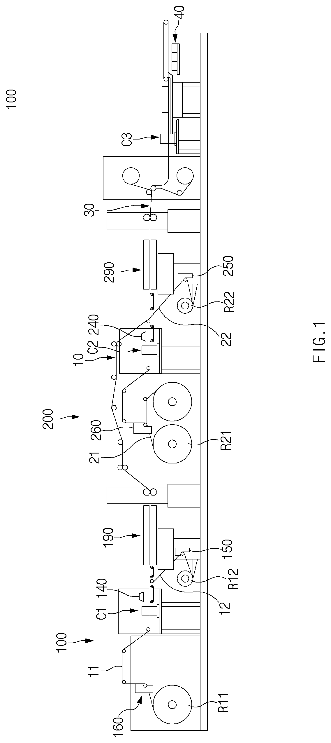 Patent US12100796 Figure 1 – Apparatus and method for manufacturing electrode assembly