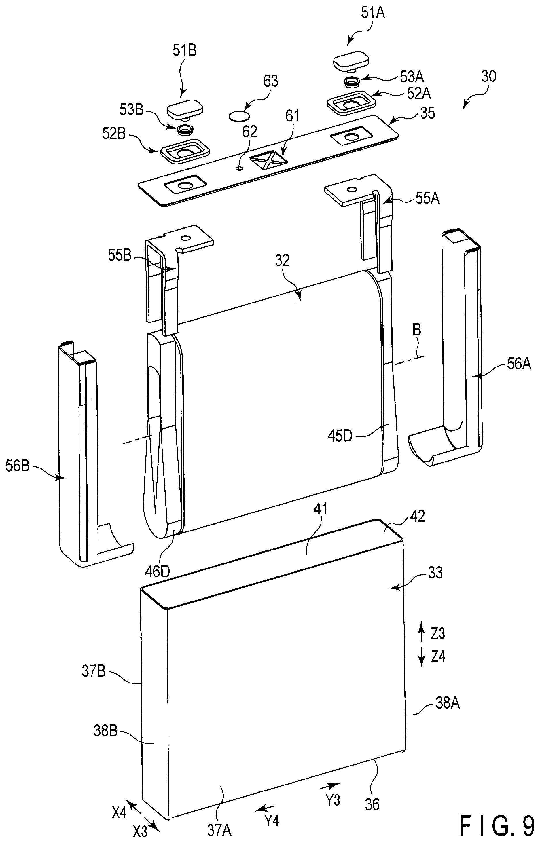 Patent US12100798 Figure 5 – Constraint jig and manufacturing method of battery