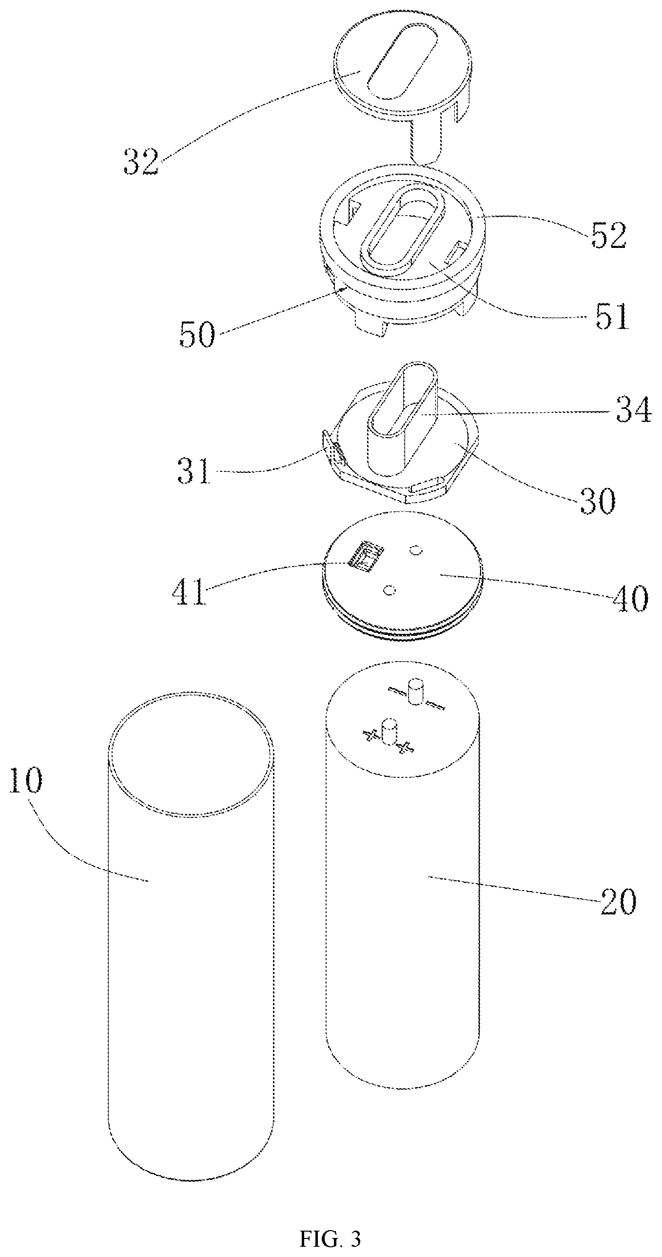 Patent US12100820 Figure 3 – Integrated battery using airflow sensor for control