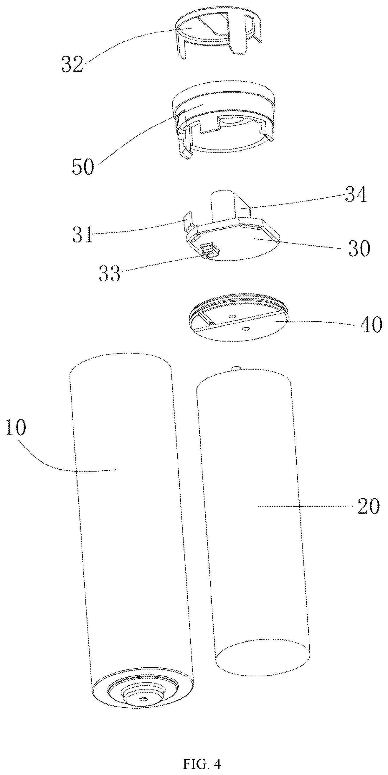 Patent US12100820 Figure 4 – Integrated battery using airflow sensor for control