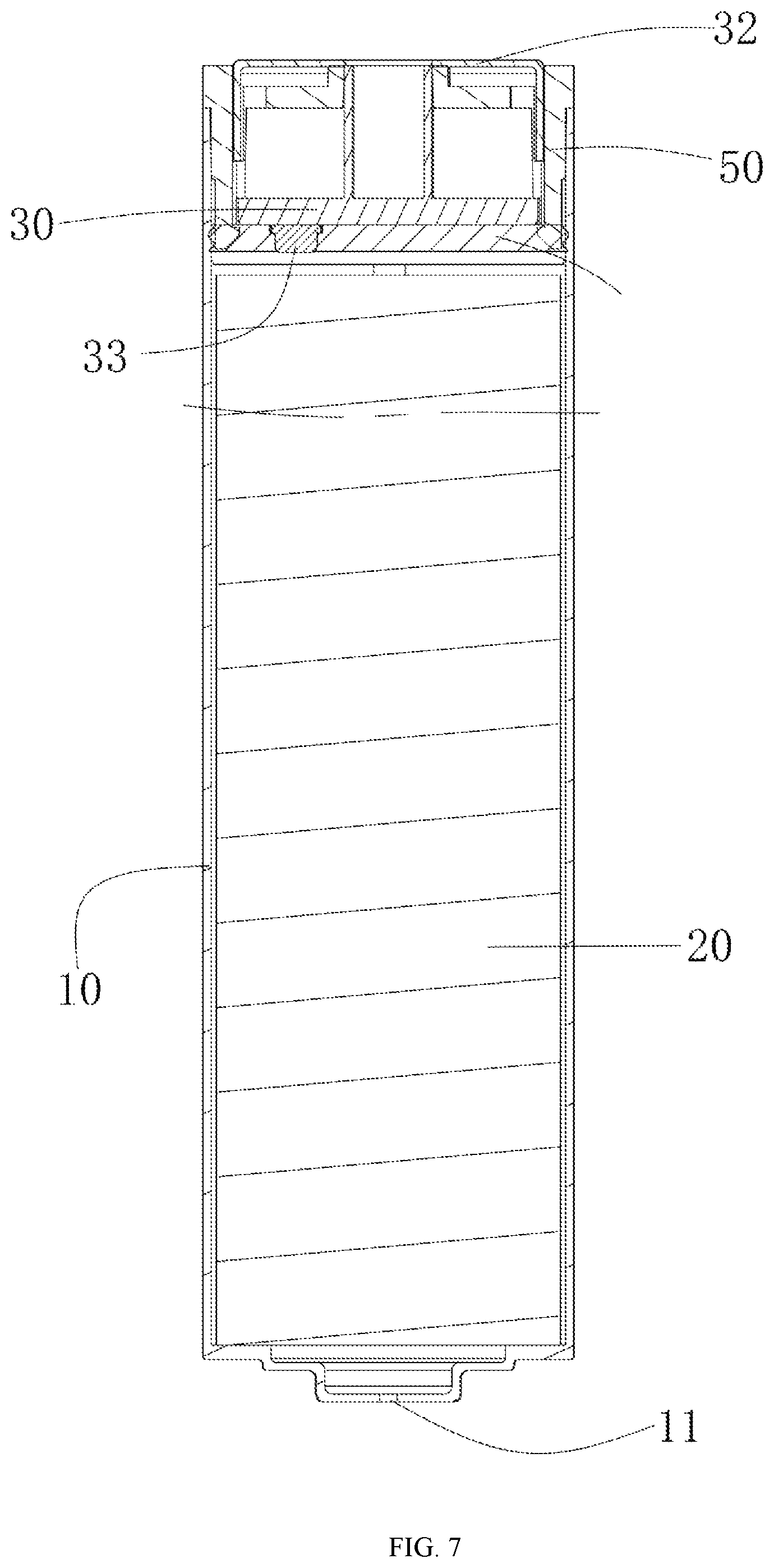 Patent US12100820 Figure 7 – Integrated battery using airflow sensor for control