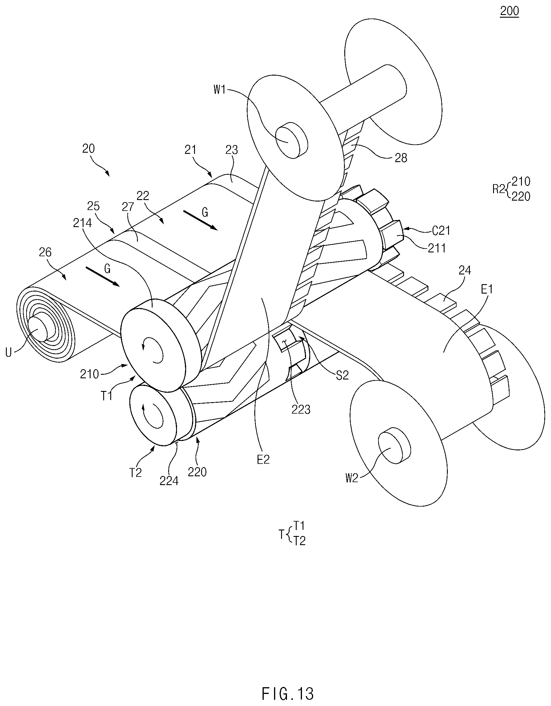 Patent US12100827 Figure 13 – Apparatus for manufacturing electrode for secondary battery, electrode for secondary battery manufactured therethrough, and secondary battery