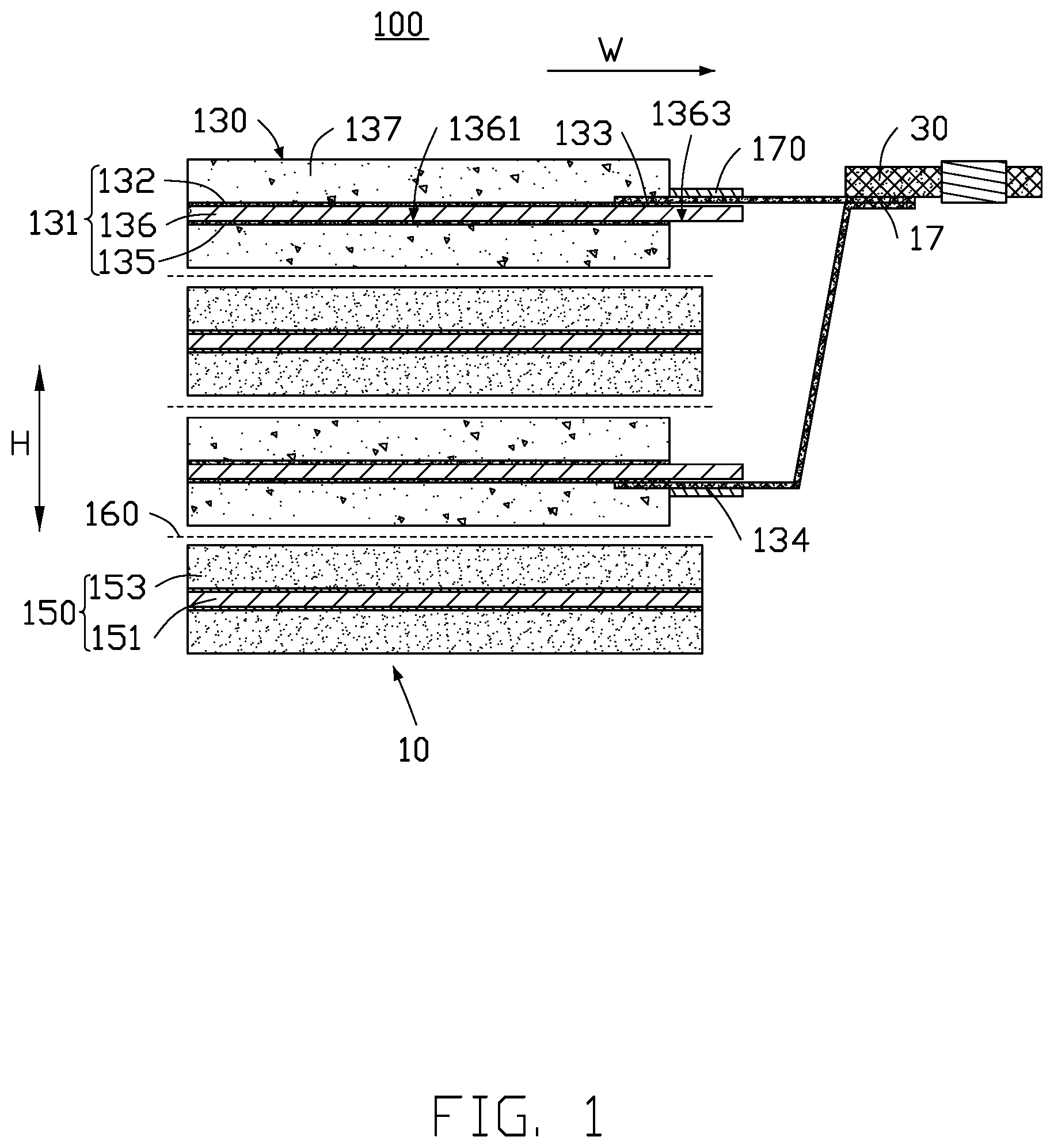 Patent US12100842 Figure 1 – Electrode plate, battery cell, and electrochemical device