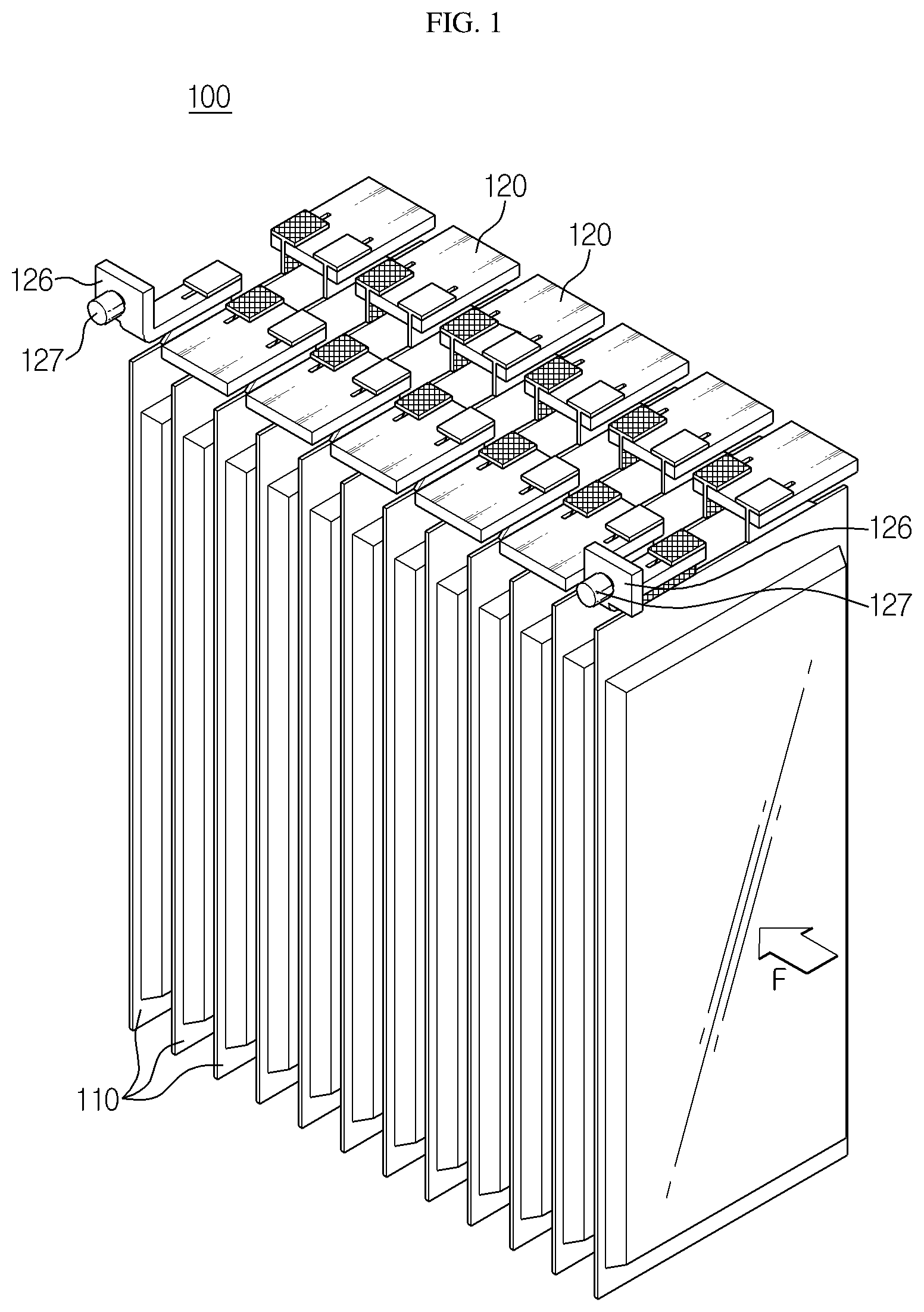 Patent US12100849 — Battery module including secondary battery and bus bar — Figure 1