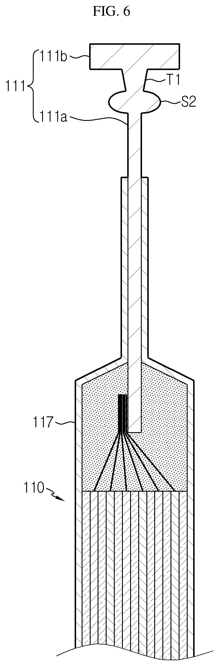 Patent US12100849 Figure 6 – Battery module including secondary battery and bus bar