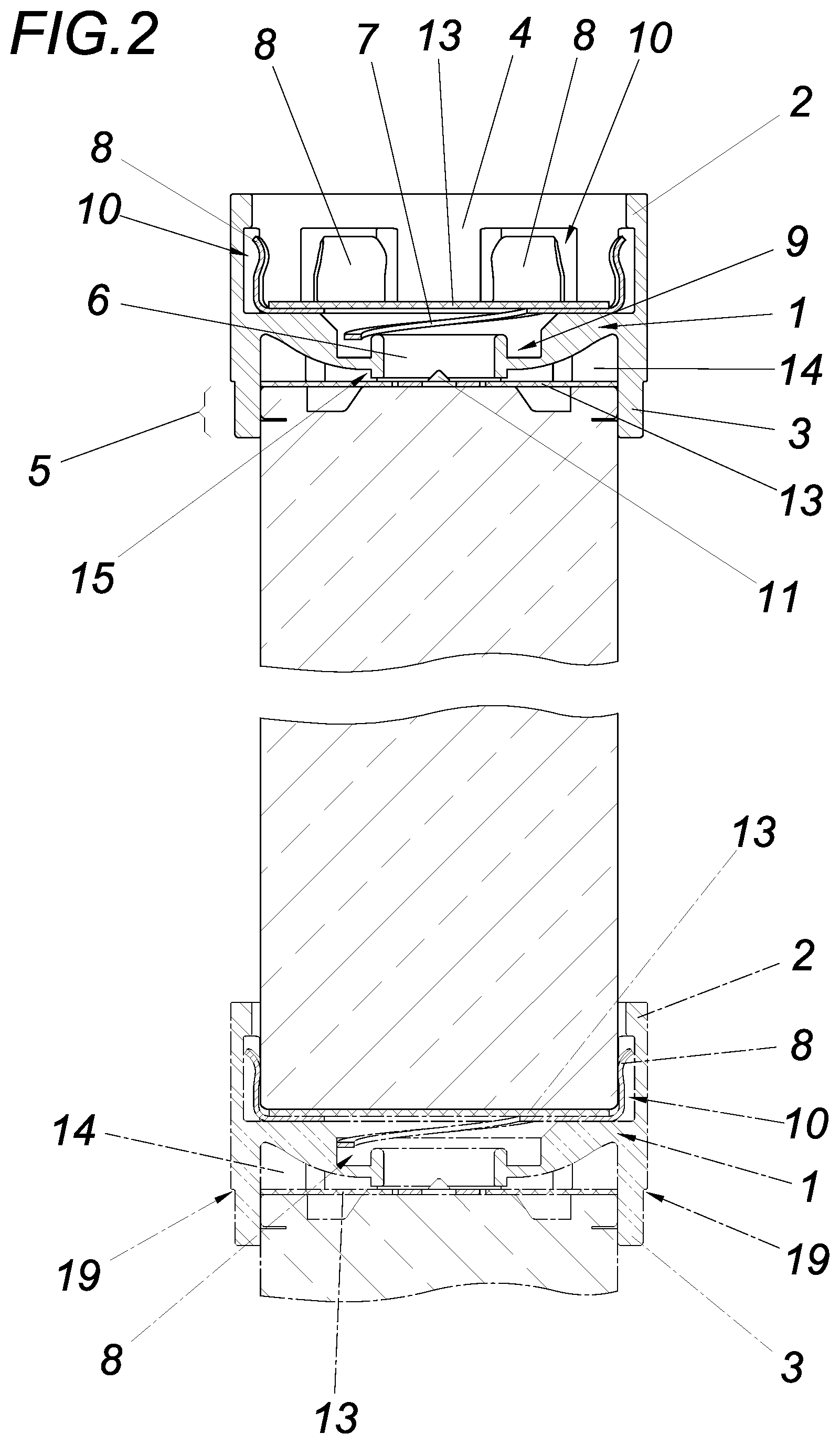 Patent US12100854 Figure 2 – Device for releasably contacting two battery cells