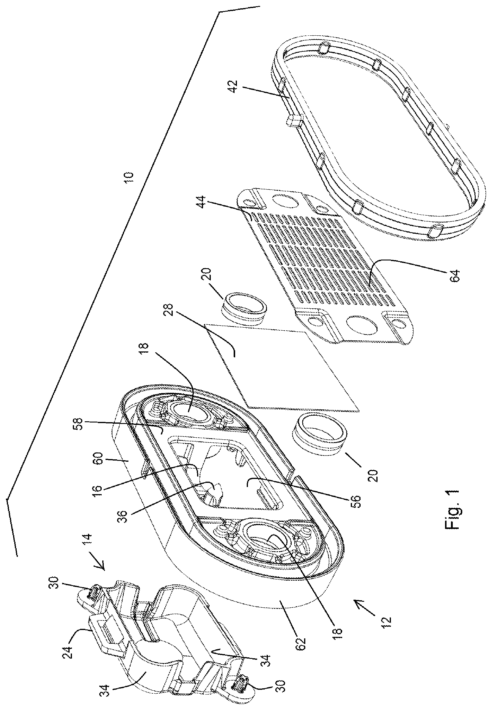 Patent US12100855 — Hermetically closed battery degas venting unit for a battery enclosure/pack/housing — Figure 1
