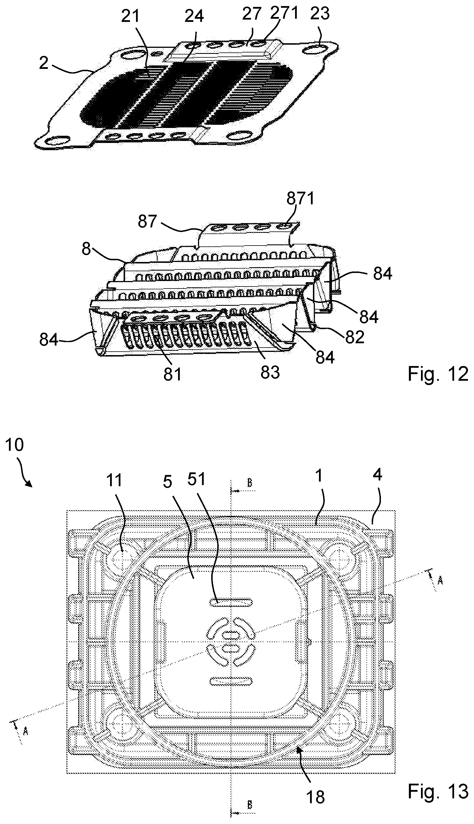 Patent US12100857 Figure 8 – Battery degassing unit and battery housing