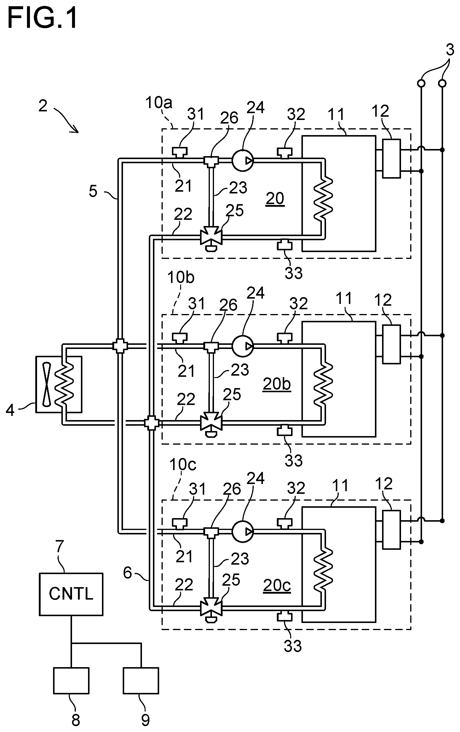Patent US12100871 Figure 1 – Fuel cell system