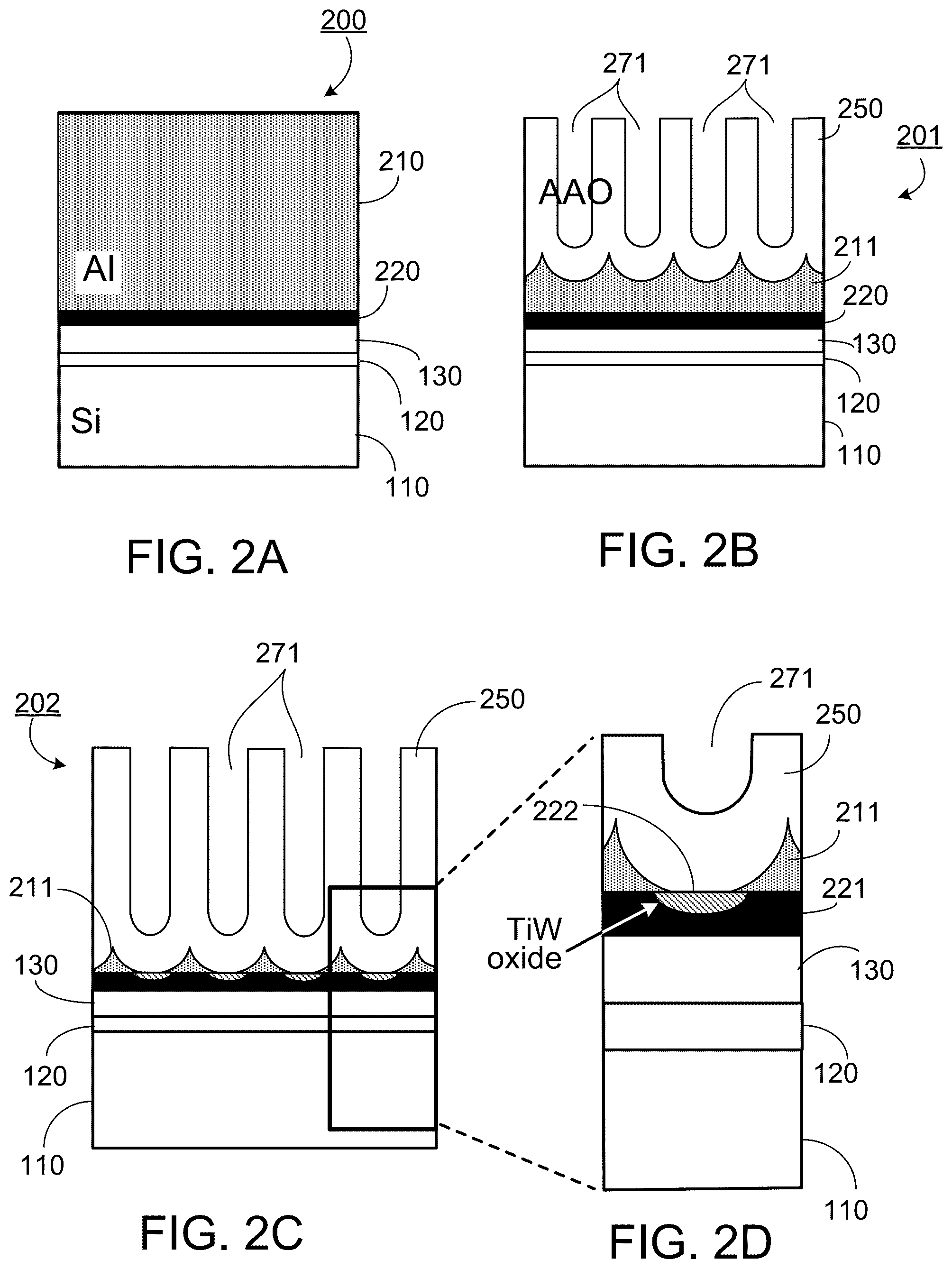 Patent US12100879 Figure 2 – Adhesion layer for forming nanowires in anodic aluminum oxide layer