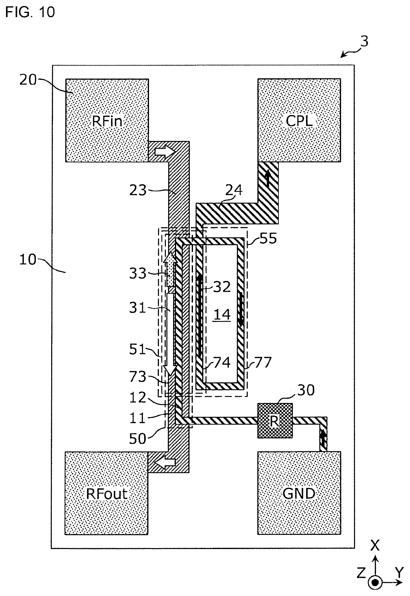 Patent US12100881 Figure 7 – Directional coupler