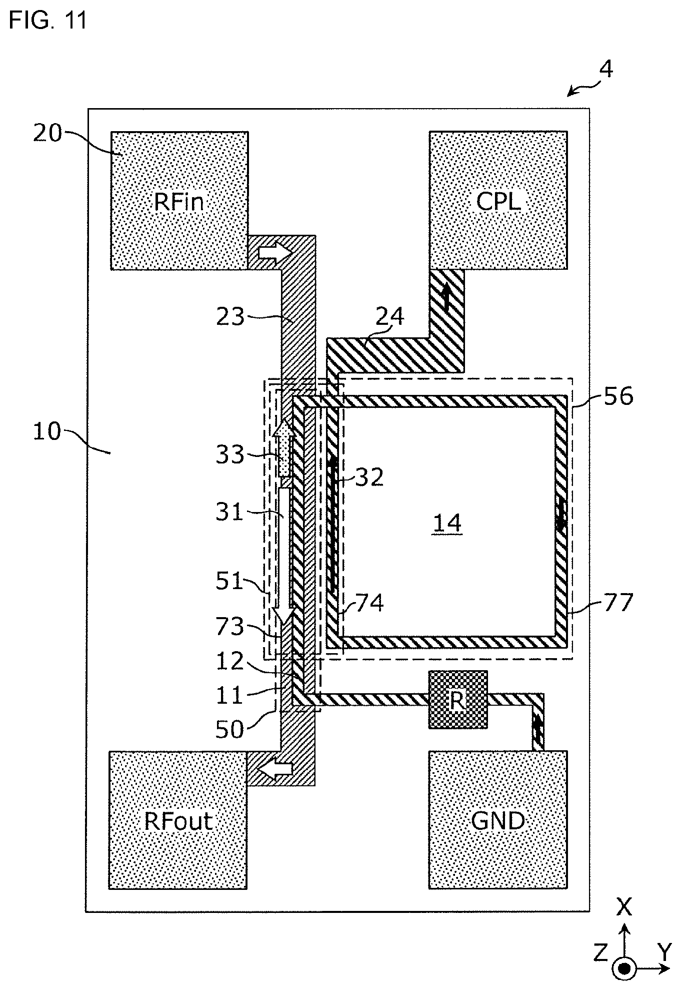 Patent US12100881 Figure 8 – Directional coupler