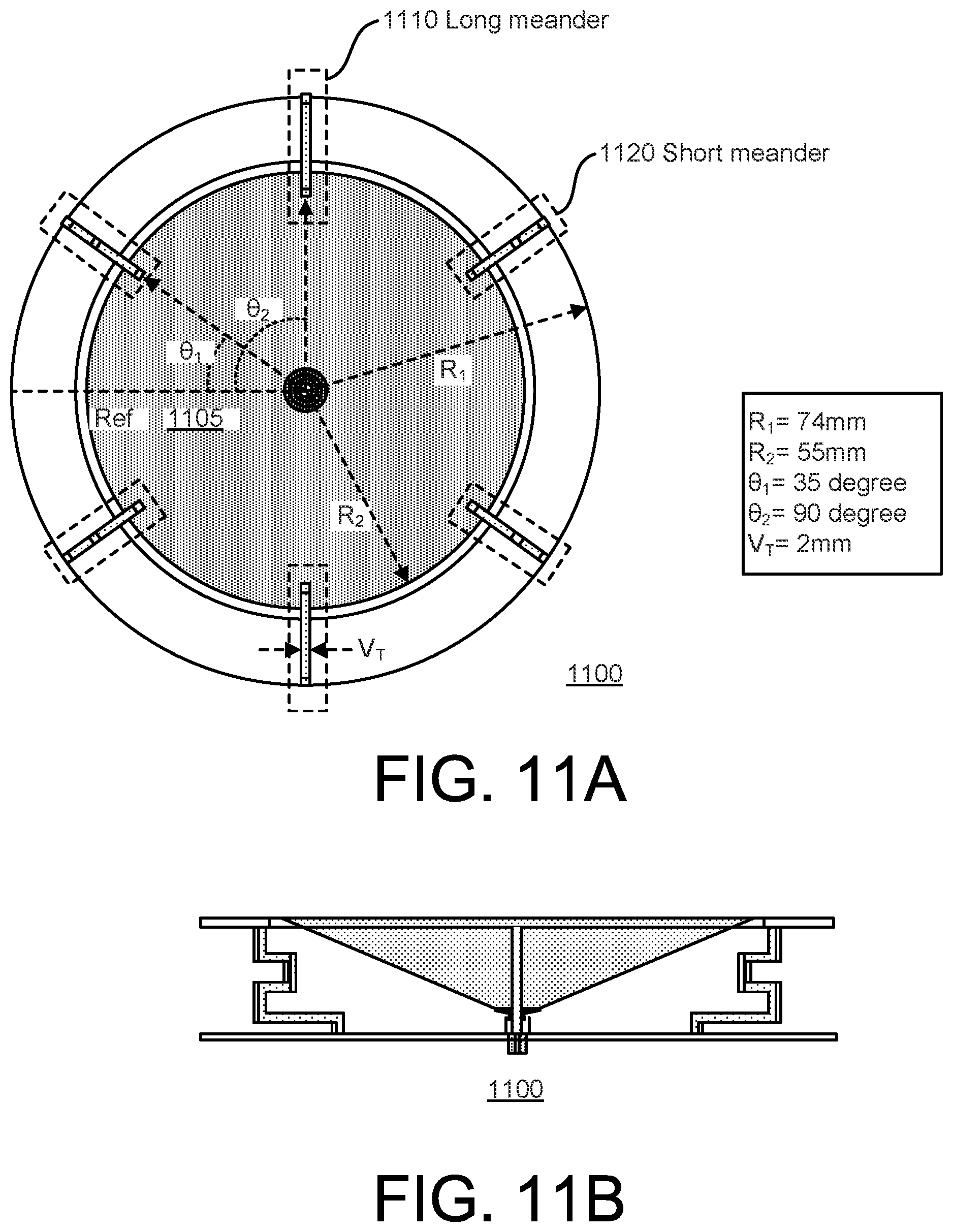 Patent US12100883 Figure 11 – Ultrawide bandwidth, low-cost, roof-top mountable, low-profile, monocone antenna for vehicle-to-everything (V2X) communication