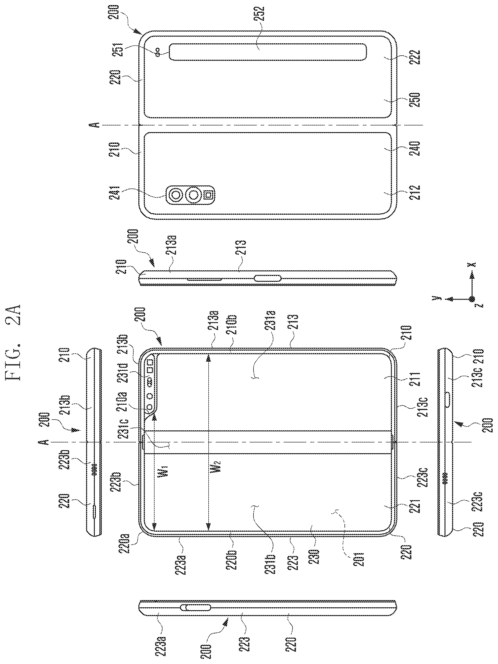 Patent US12100884 Figure 2 – Antenna having single non-conductive portion and electronic device including the same