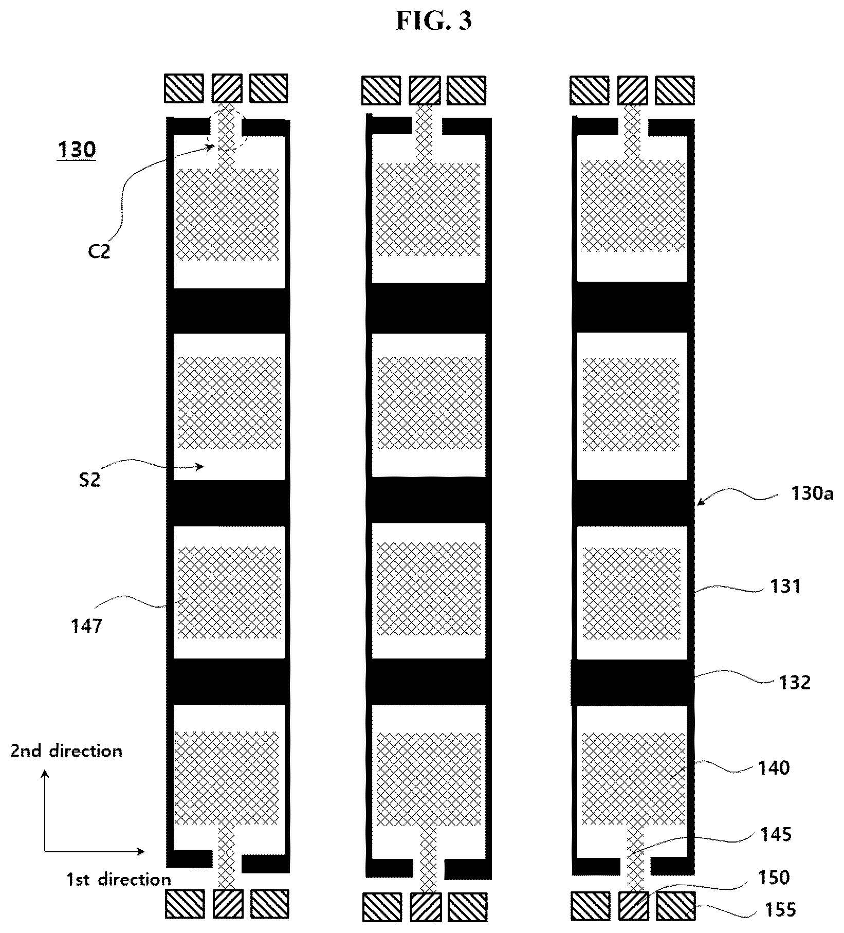 Patent US12100891 Figure 3 – Antenna module and display device including the same