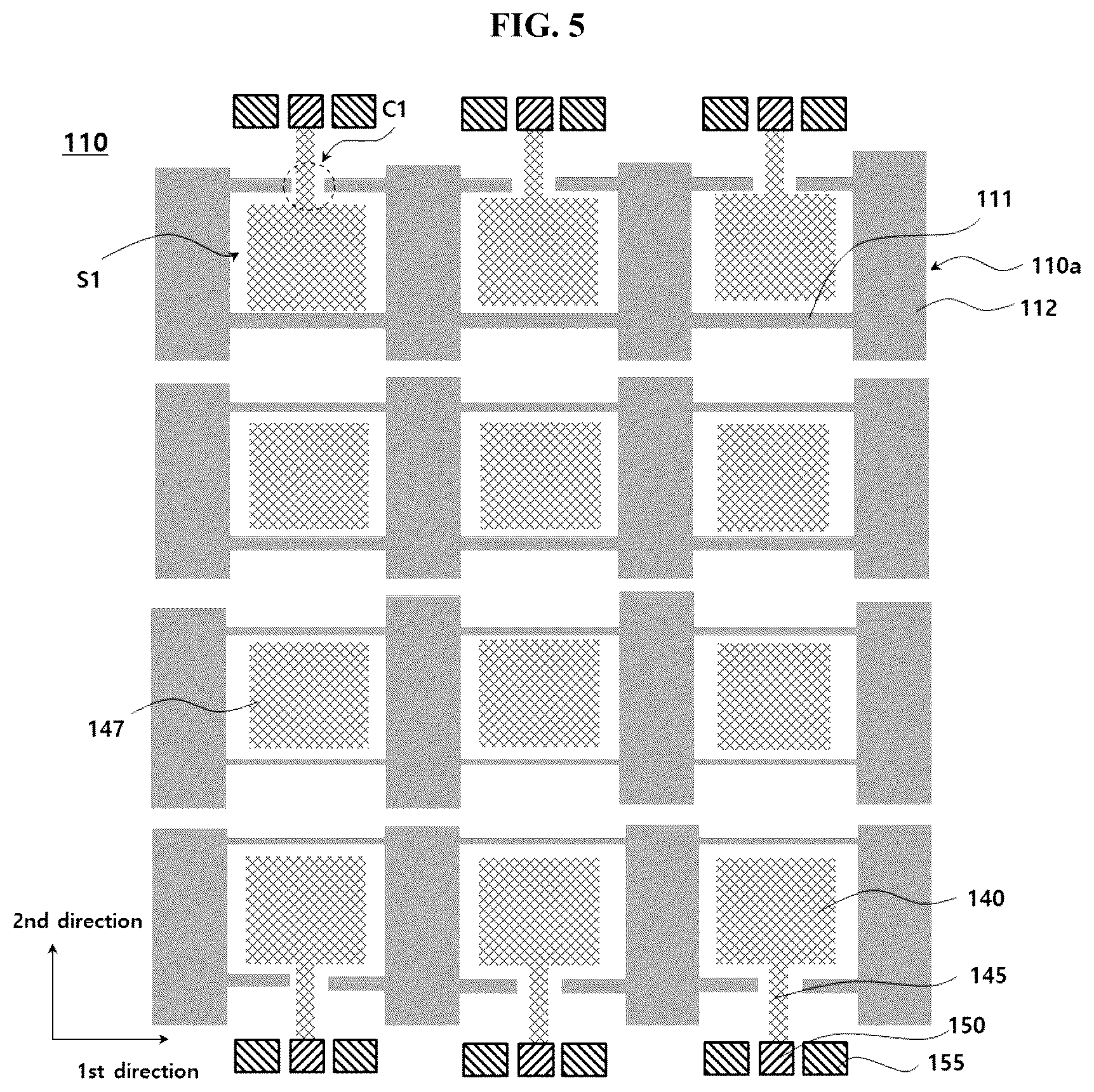 Patent US12100891 Figure 5 – Antenna module and display device including the same