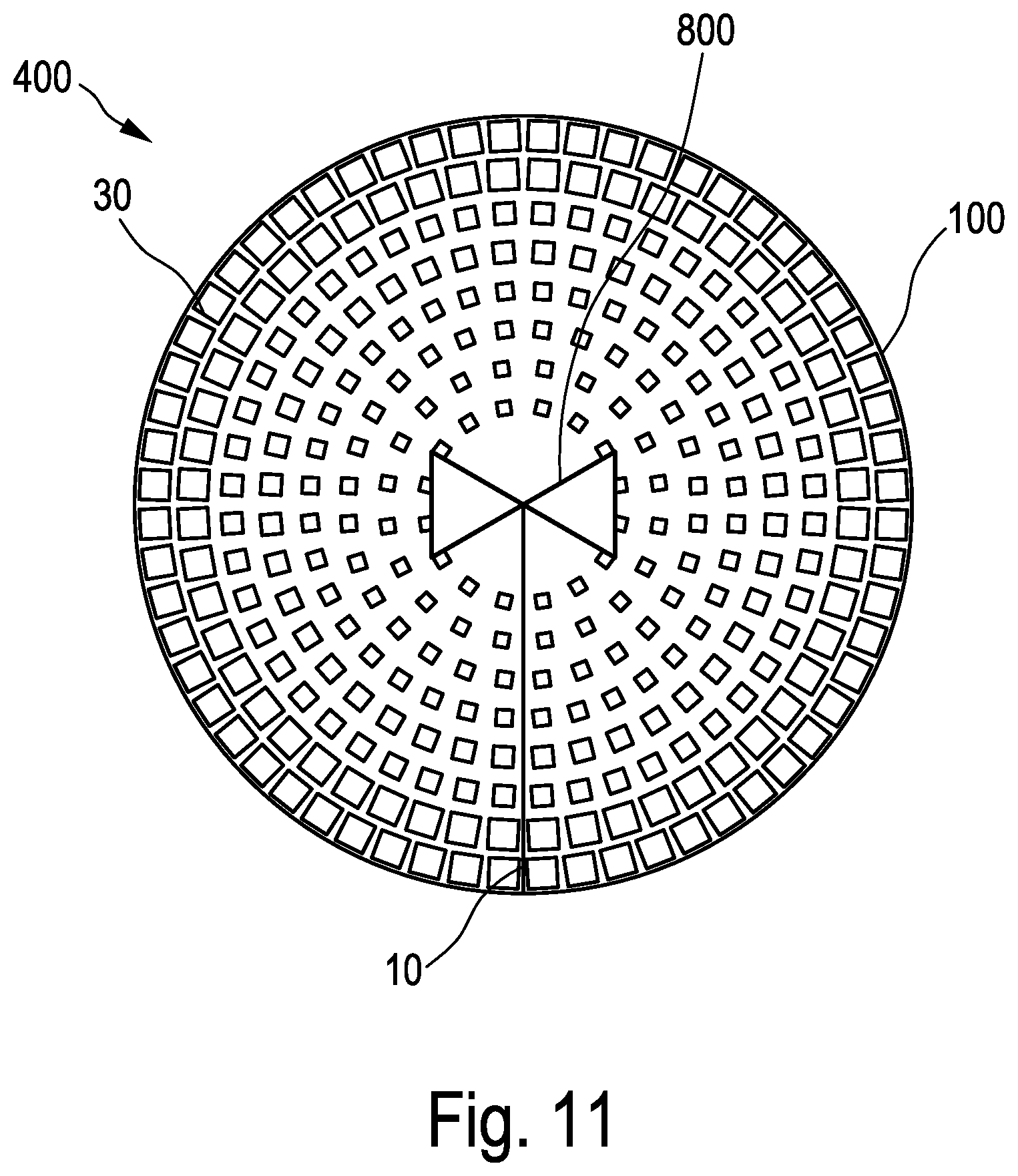Patent US12100894 Figure 8 – Gradient index metamaterial lens for terahertz radiation