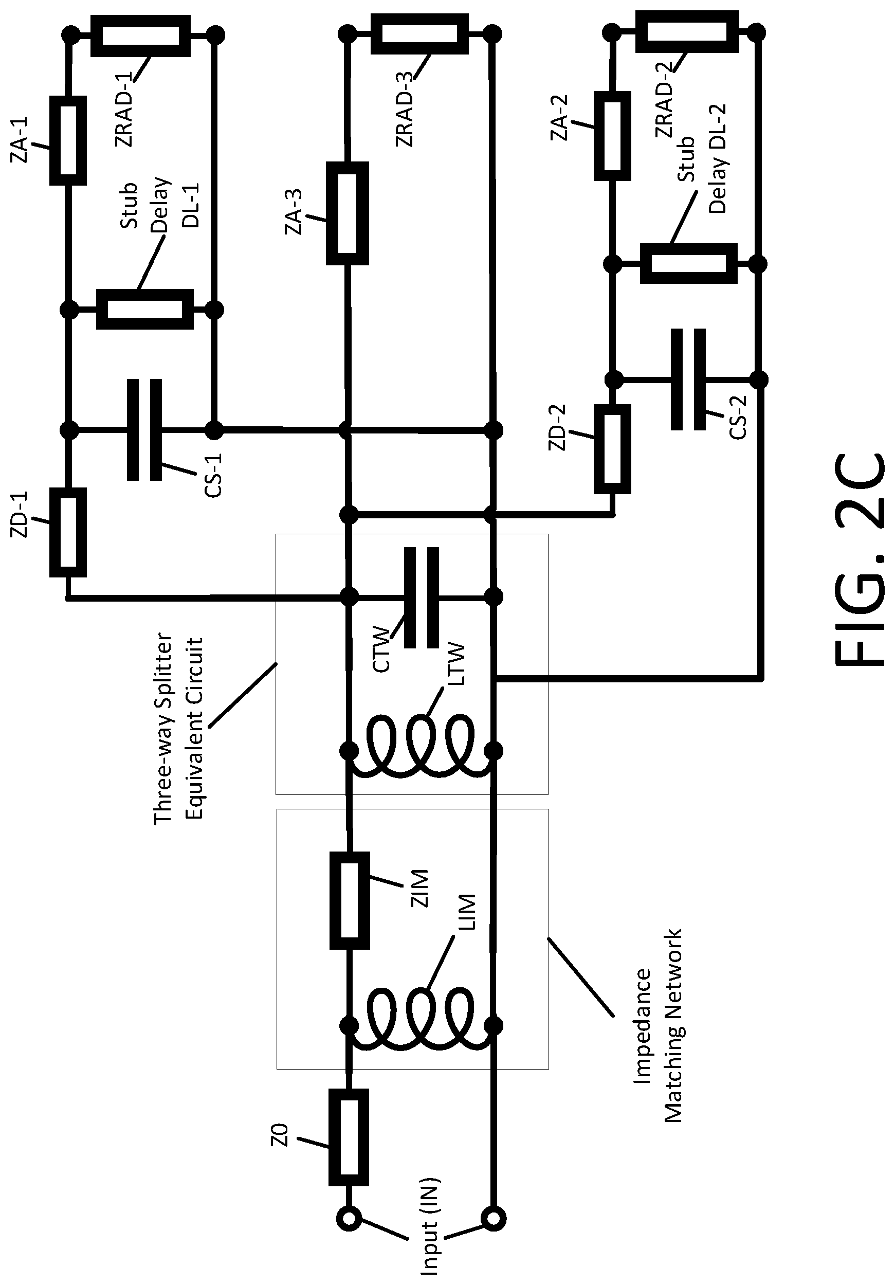 Patent US12100897 Figure 3 – Phase compensated power divider for a vertical polarized three-dimensional (3D) antenna