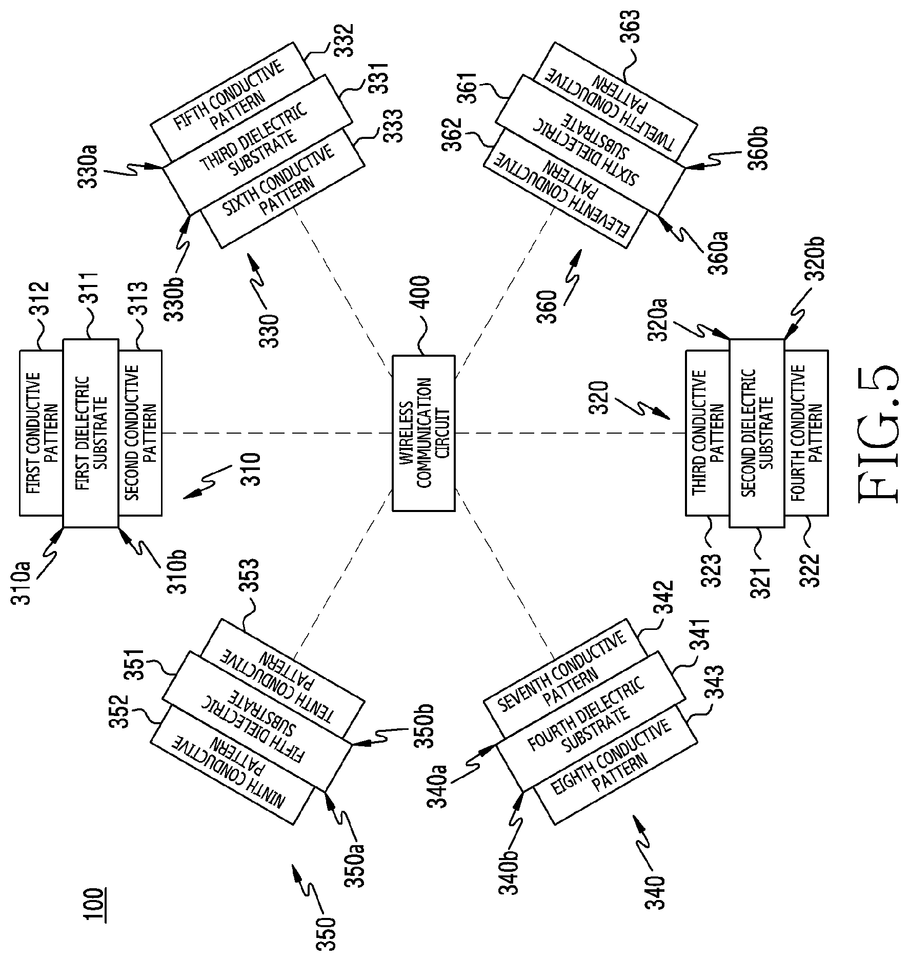 Patent US12100899 Figure 6 – Electronic device comprising plurality of antennas