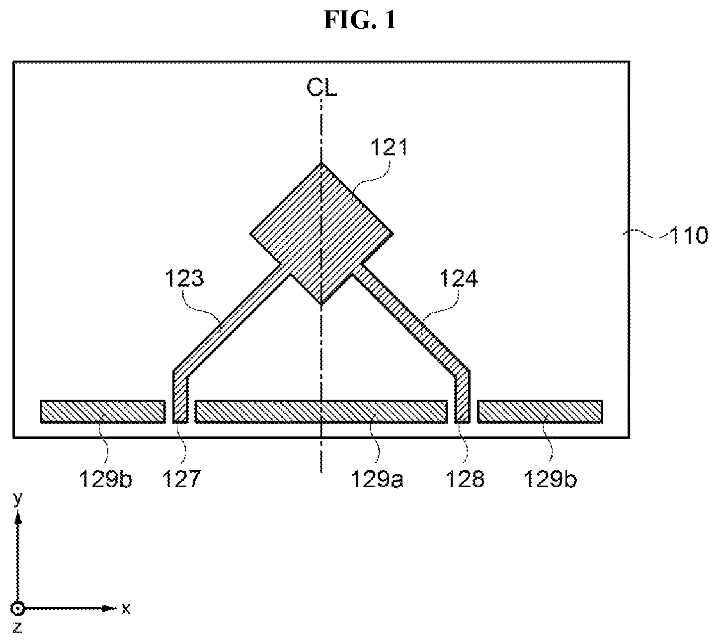 Patent US12100903 Figure 1 – Antenna structure, antenna array and display device including the same
